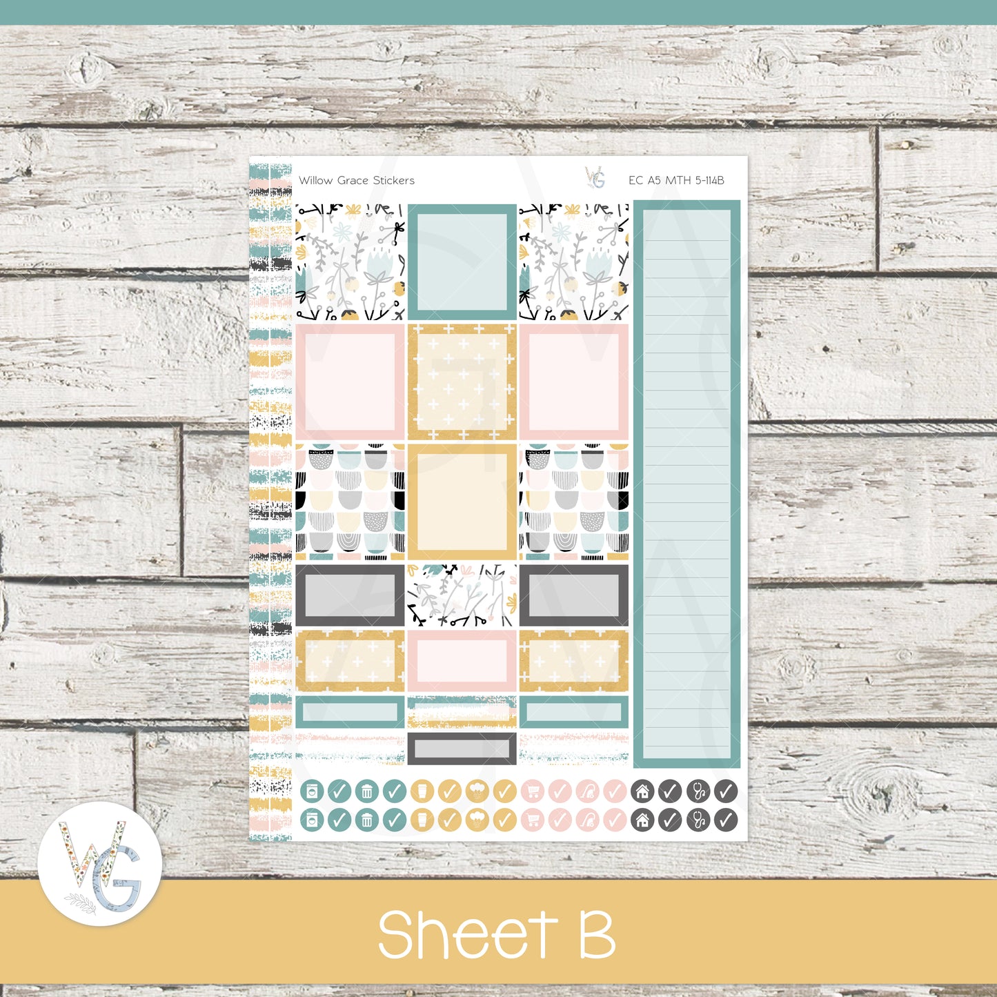 EC A5 Monthly Planner Stickers β’ ECM5-114