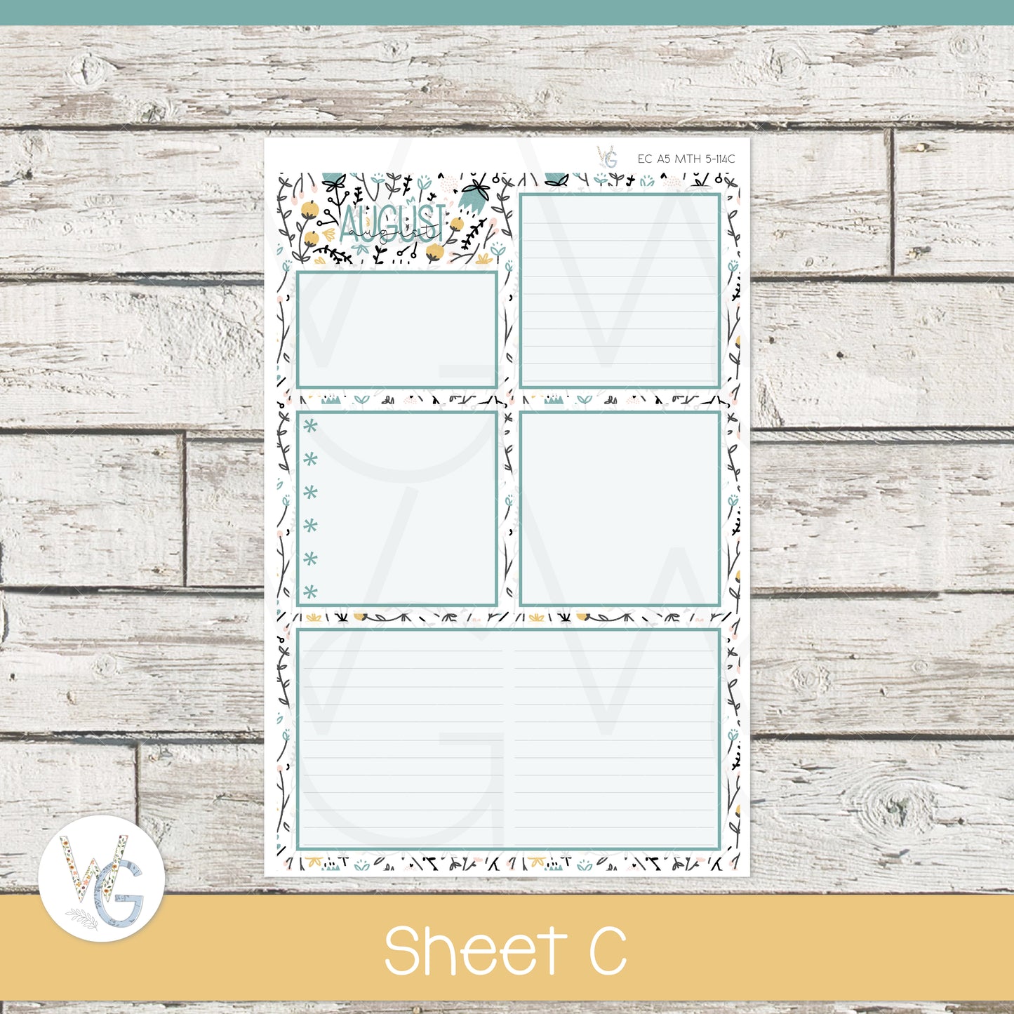 EC A5 Monthly Planner Stickers β’ ECM5-114