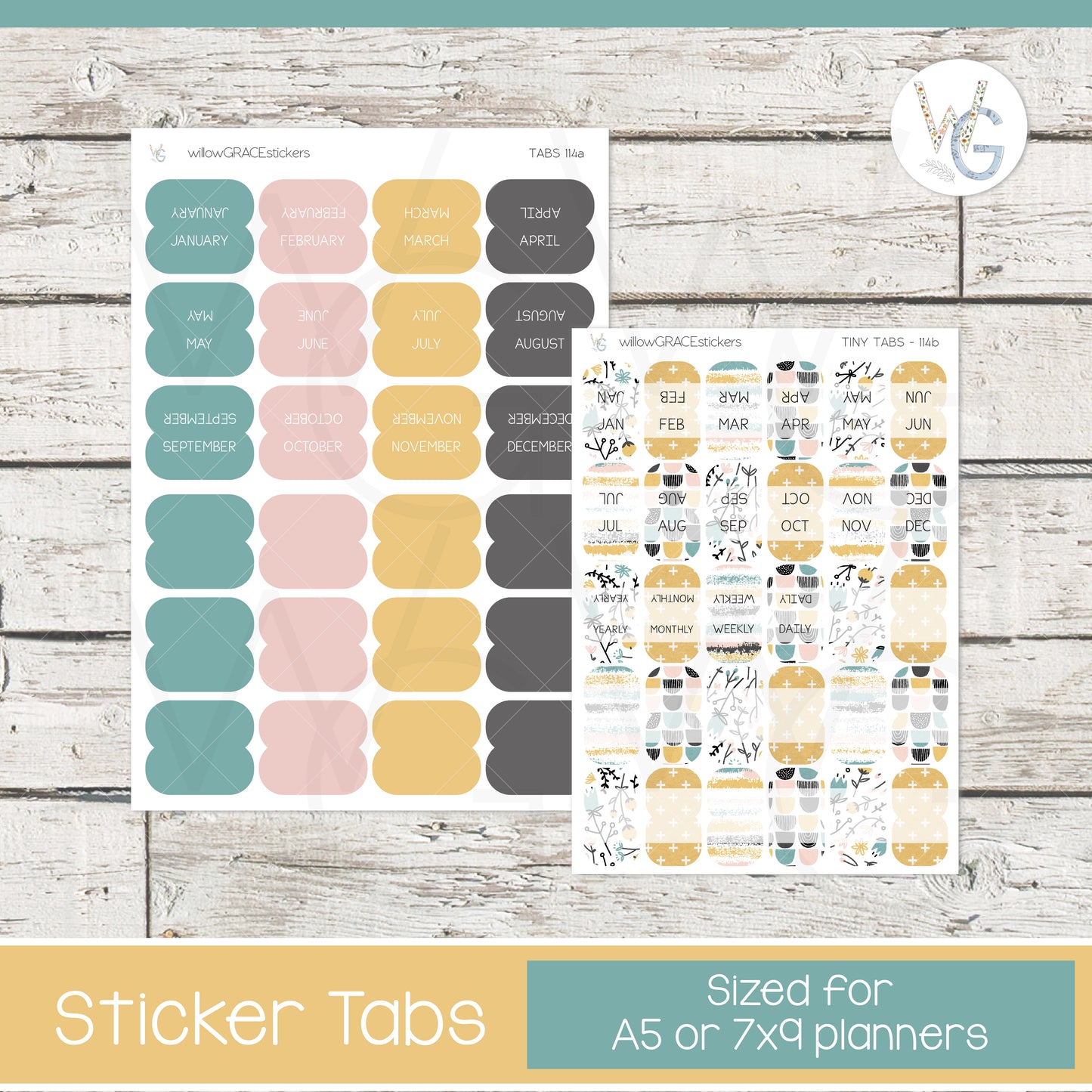 Planner Tabs • Tab Stickers • Planner Stickers • TB-114