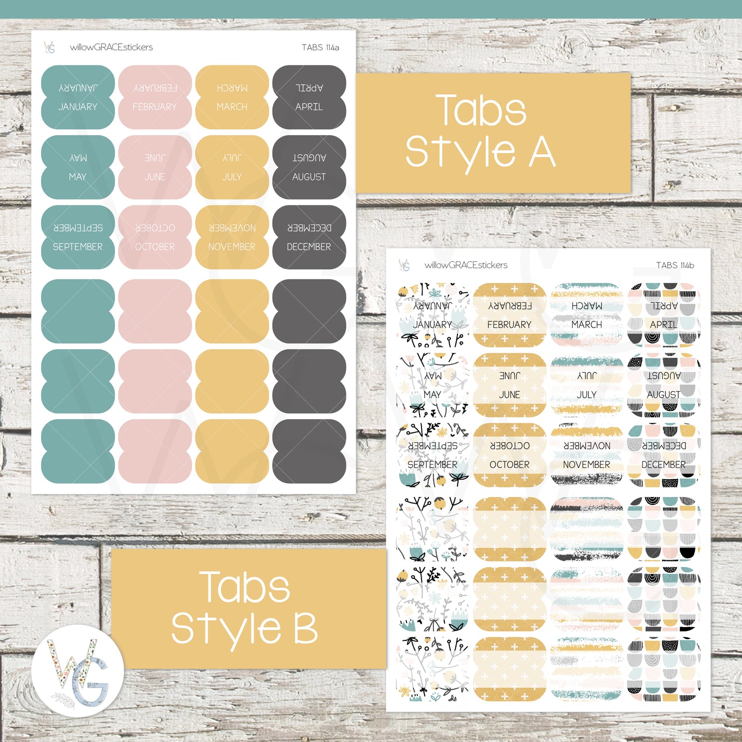 Planner Tabs • Tab Stickers • Planner Stickers • TB-114