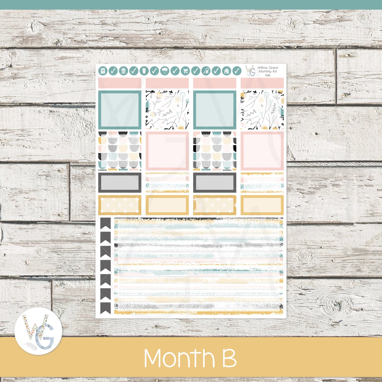 WG A5 Monthly Planner Stickers β’ WGM5-114