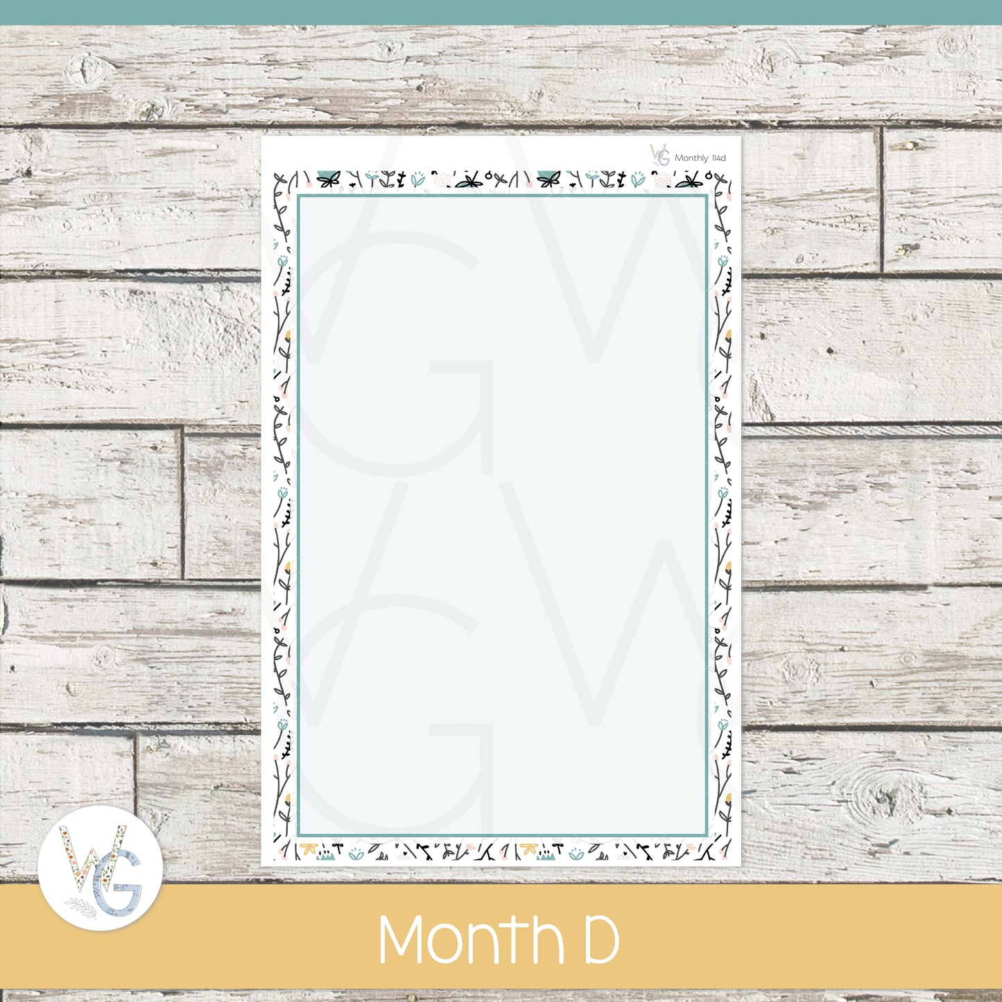 WG A5 Monthly Planner Stickers β’ WGM5-114