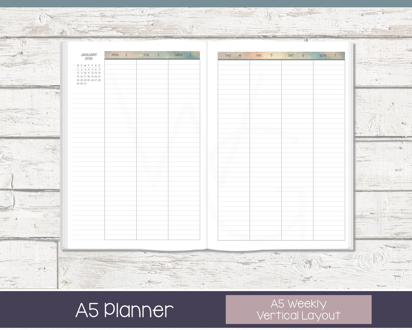 2026 Weekly Personalized Planner | Vertical Weekly Planner | Lined Layout | In the Stars