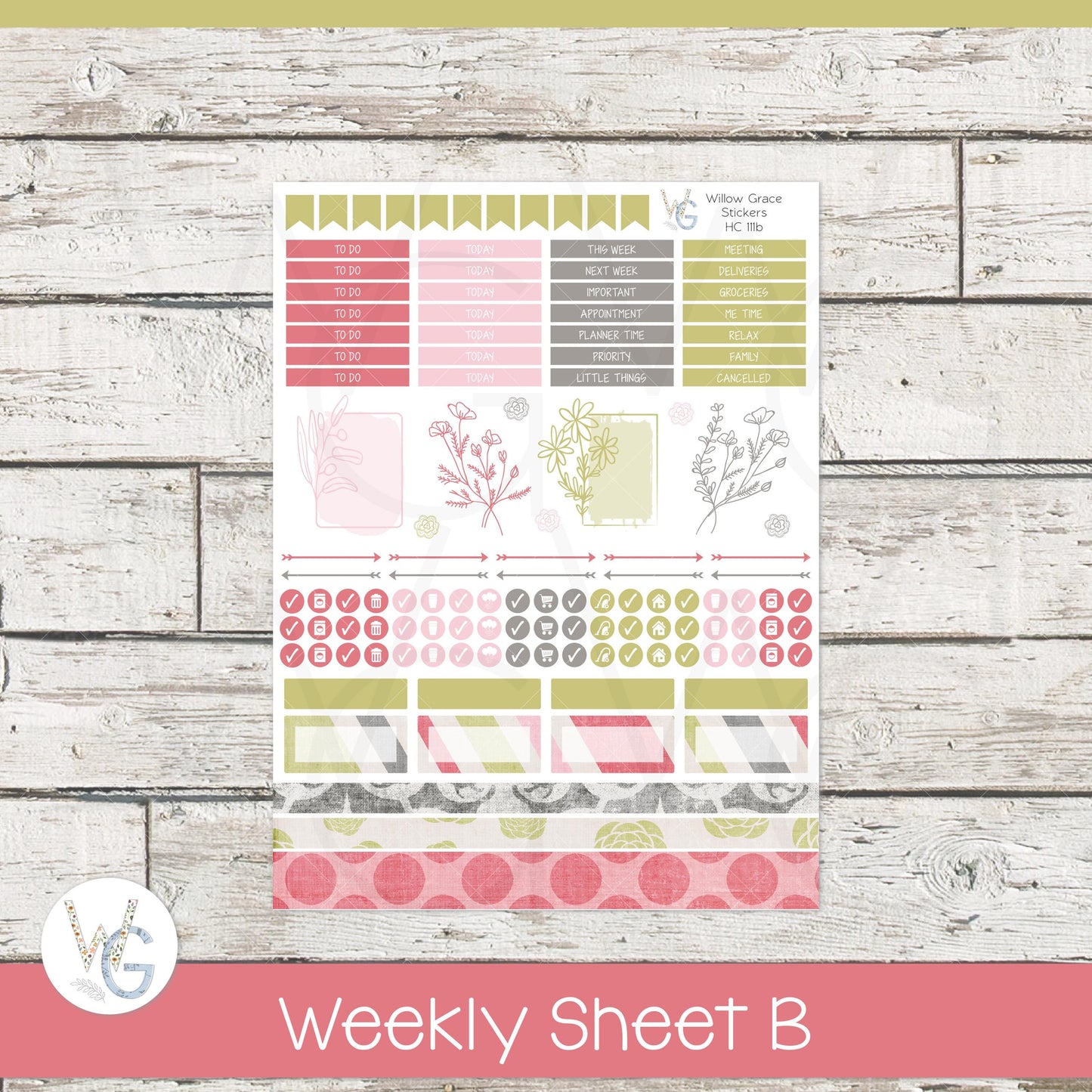 Hobonichi Cousin (A5) Weekly/Daily Sticker Kit β’ HW-111