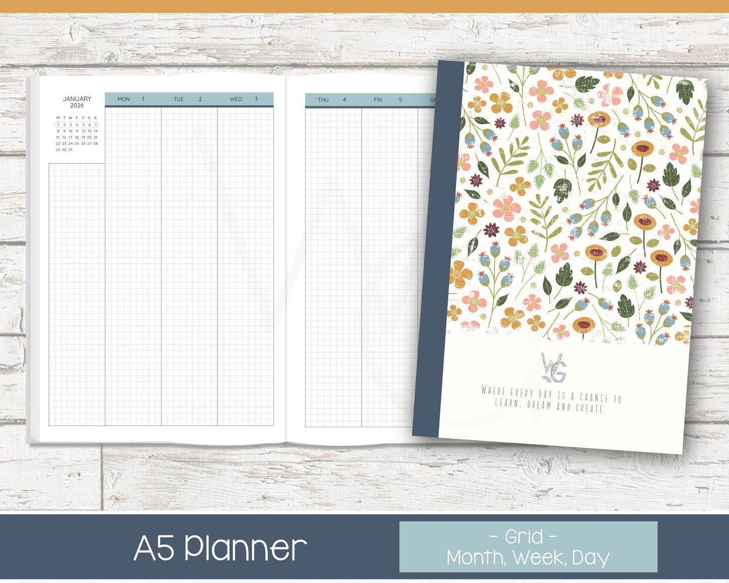 2026 Complete Planner | Month, Week, Day Planner | Grid Layout - Colorful | Meadow RTS