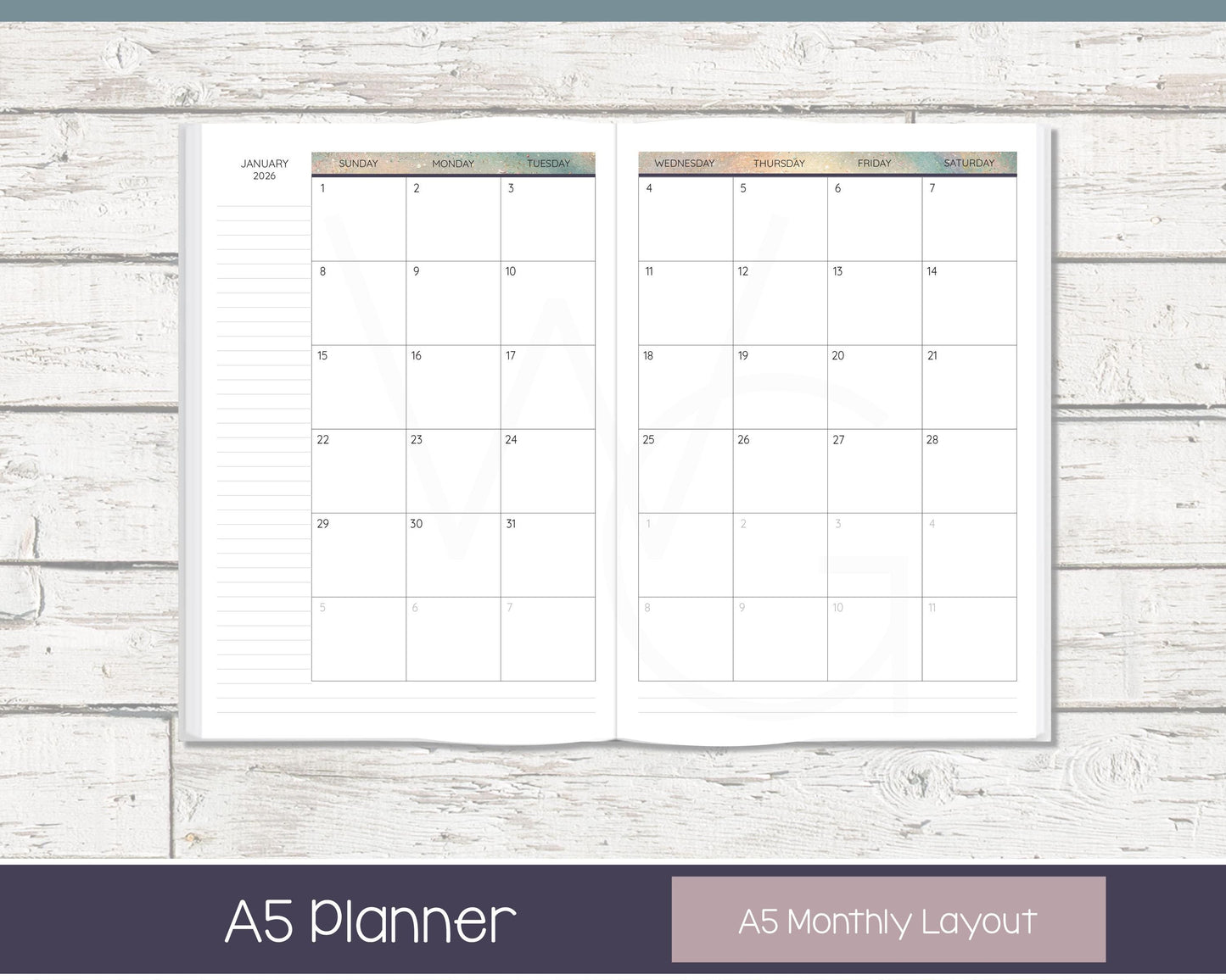 2026 Weekly Personalized Planner | Productivity Weekly Planner | Lined Layout | In the Stars