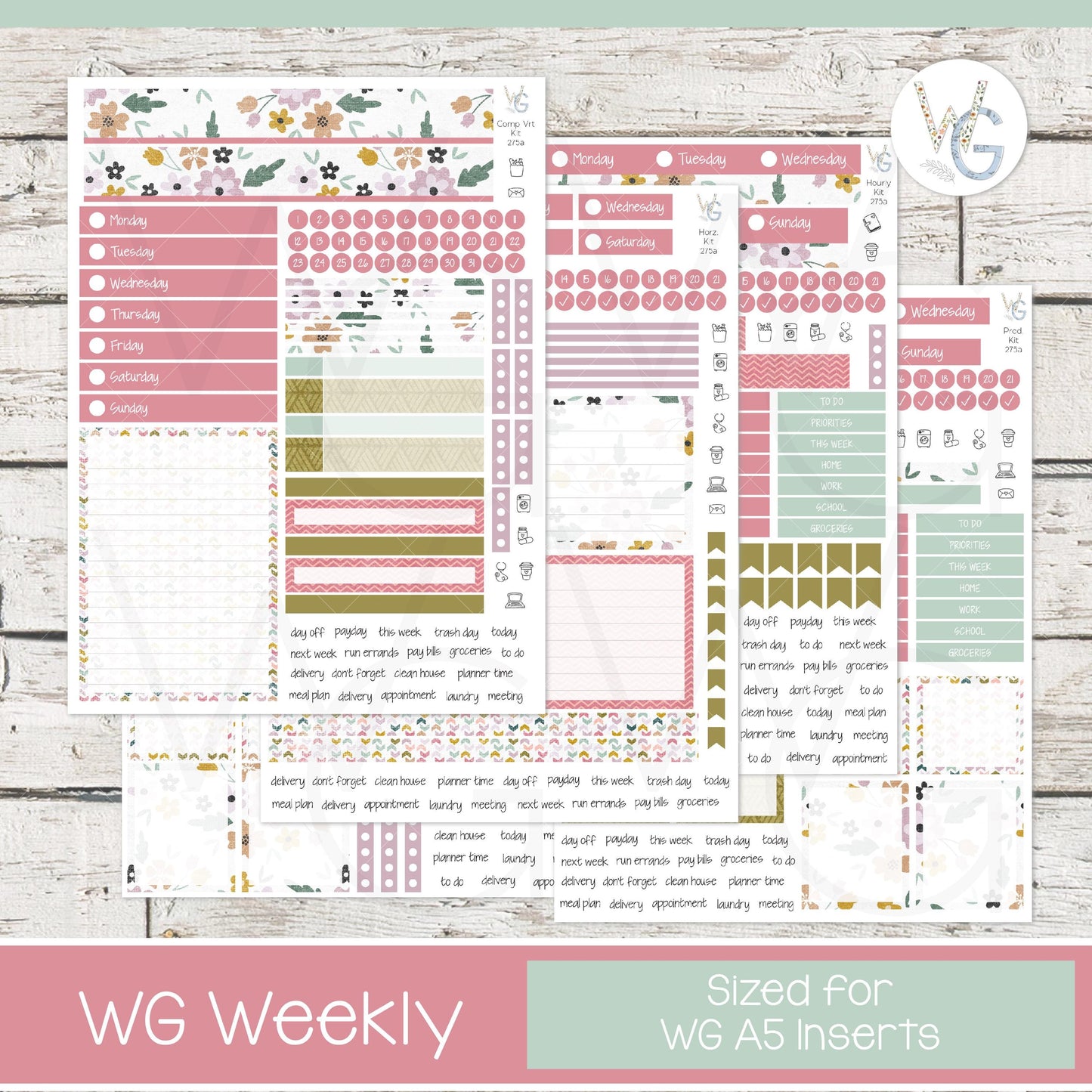 WG A5 Weekly Planner Stickers β’ WGW5-275