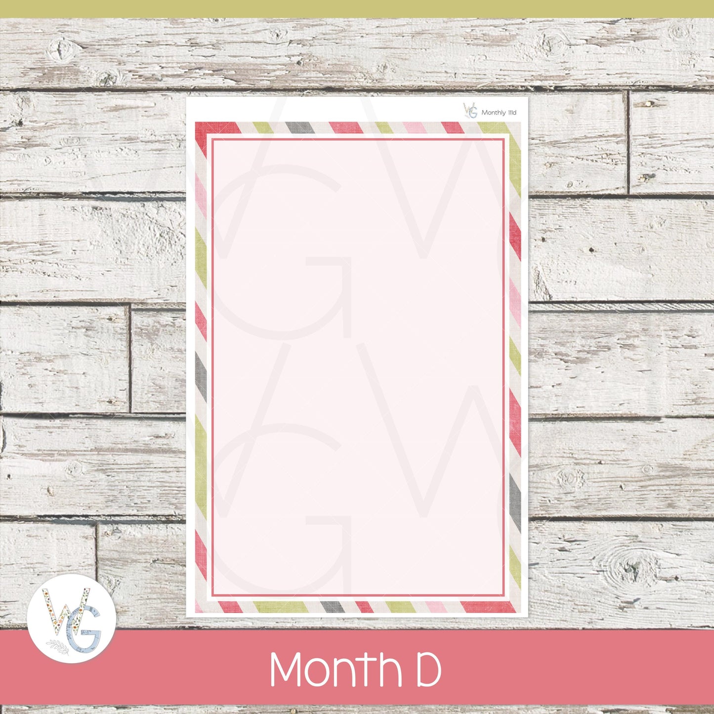 WG A5 Monthly Planner Stickers β’ WGM5-111