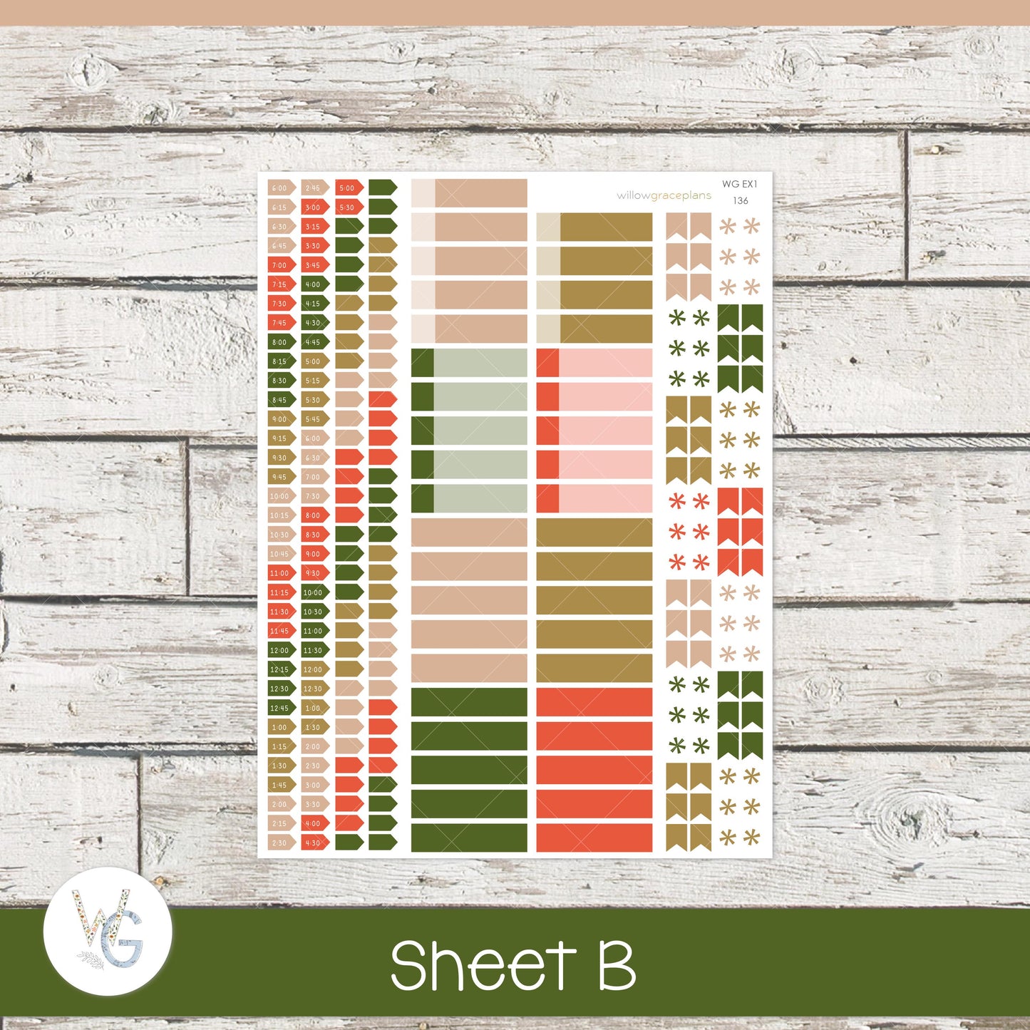 Willow Grace Planner Stickers - Daily Planner Stickers | WGD-136