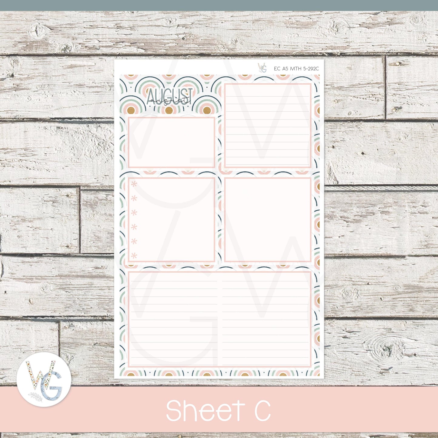 EC A5 Monthly Planner Stickers β’ ECM5-292