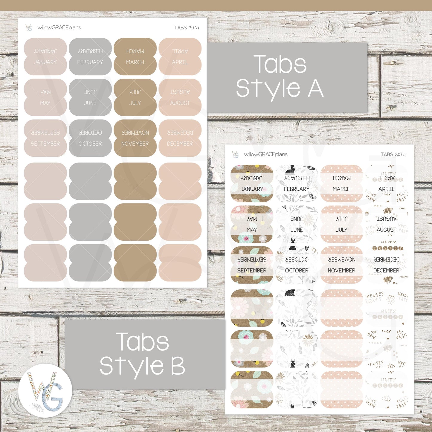 Planner Tabs • Tab Stickers • Planner Stickers • TB-307