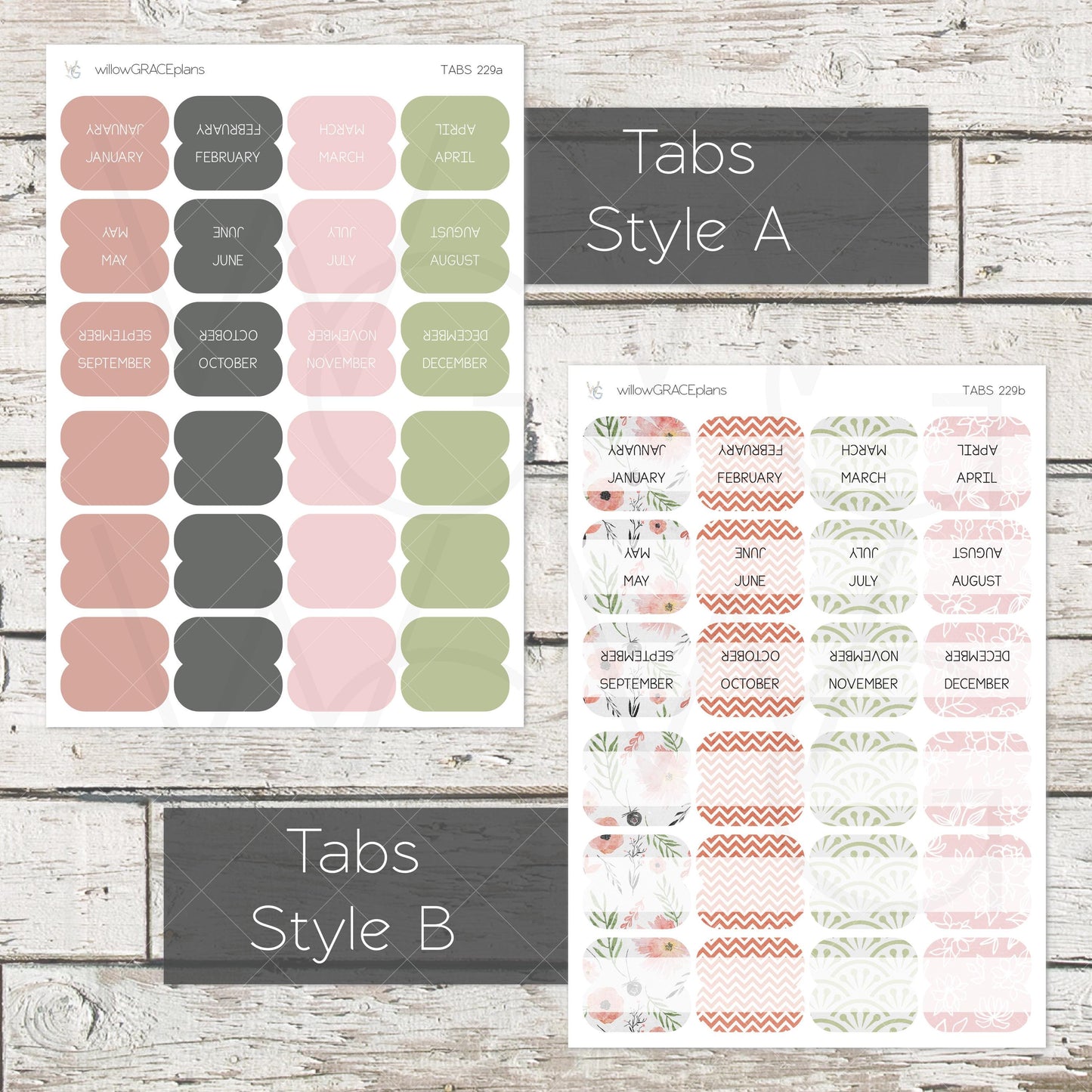 Planner Tabs • Tab Stickers • Planner Stickers • TB-229