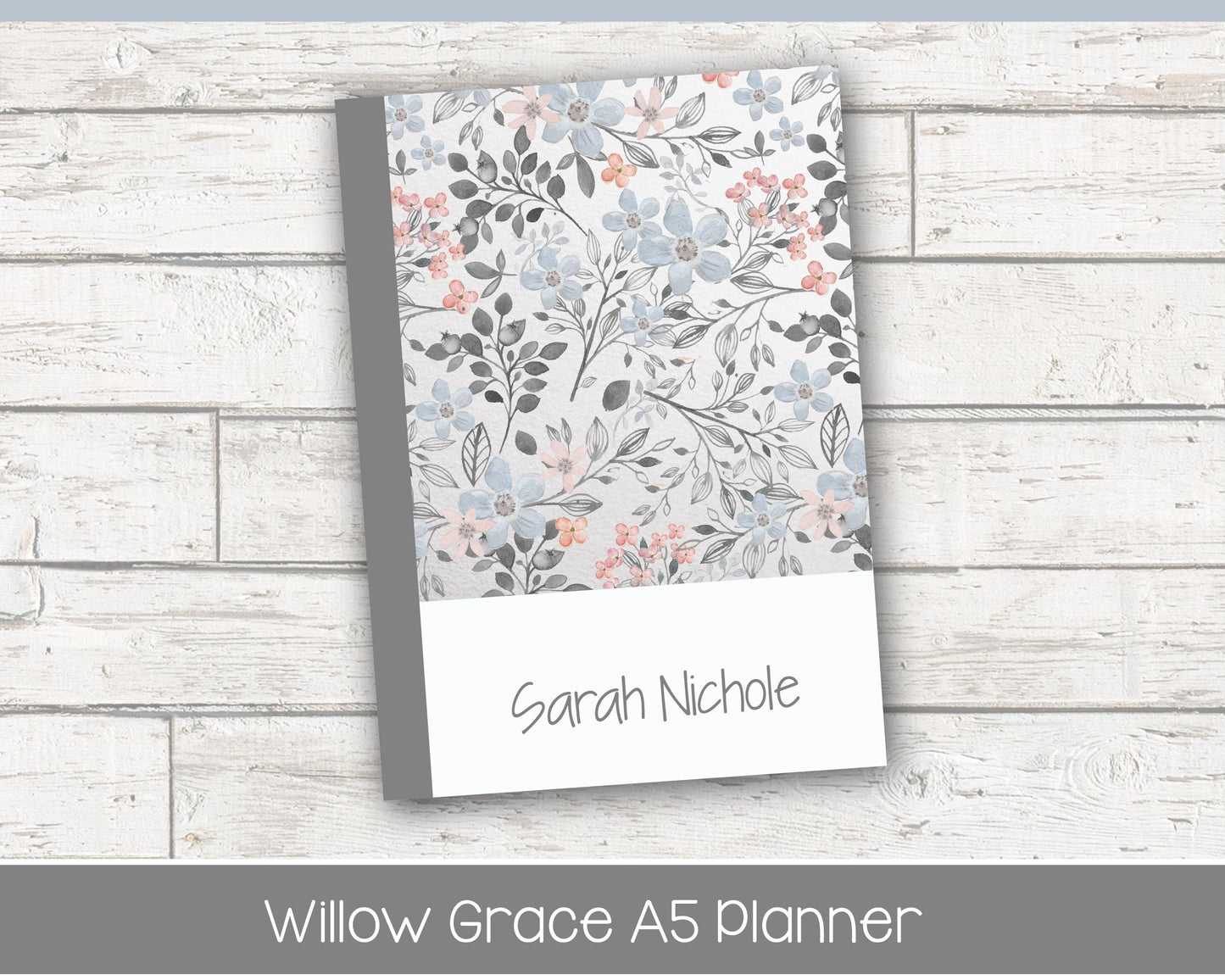 Personalized Journal | Lined Journal | Grid Journal | Vintage Blues