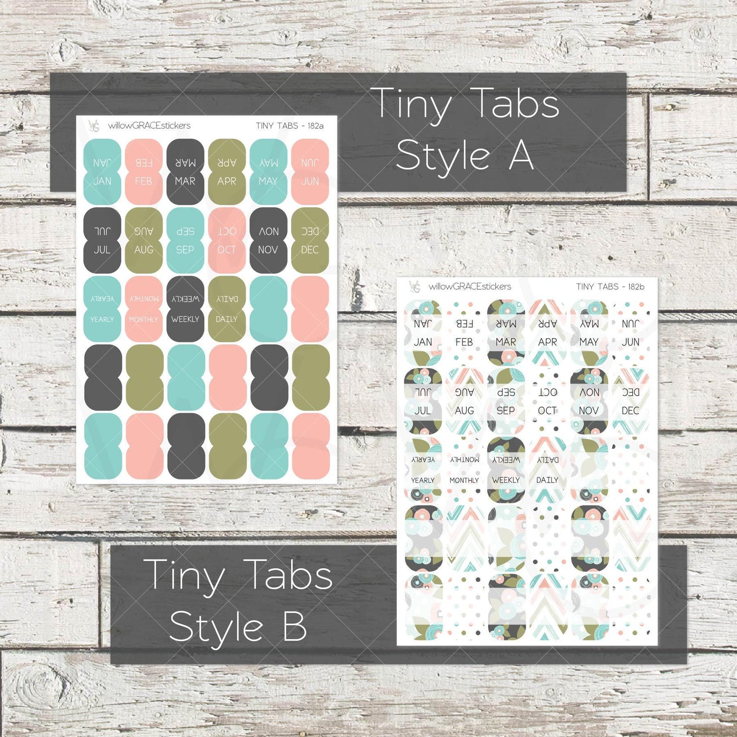 Planner Tabs • Tab Stickers • Planner Stickers • TB-182