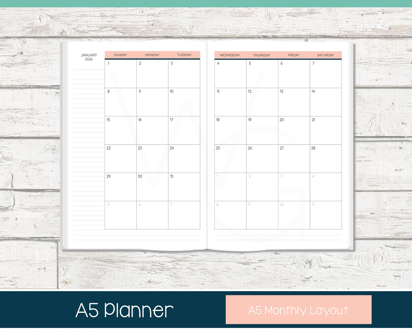 2026 Weekly Personalized Planner | Vertical Weekly Planner | Lined Layout | Summer Dreams
