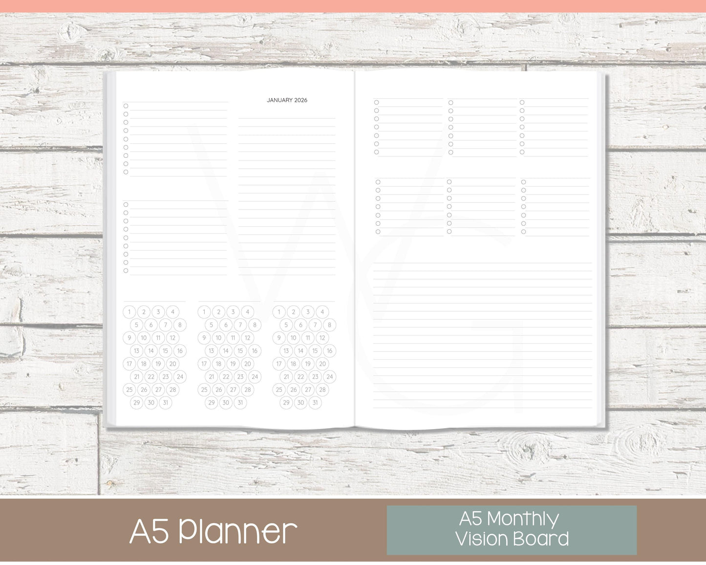 2026 Weekly Personalized Planner | Vertical Weekly Planner | Lined Layout | Cottage Bloom