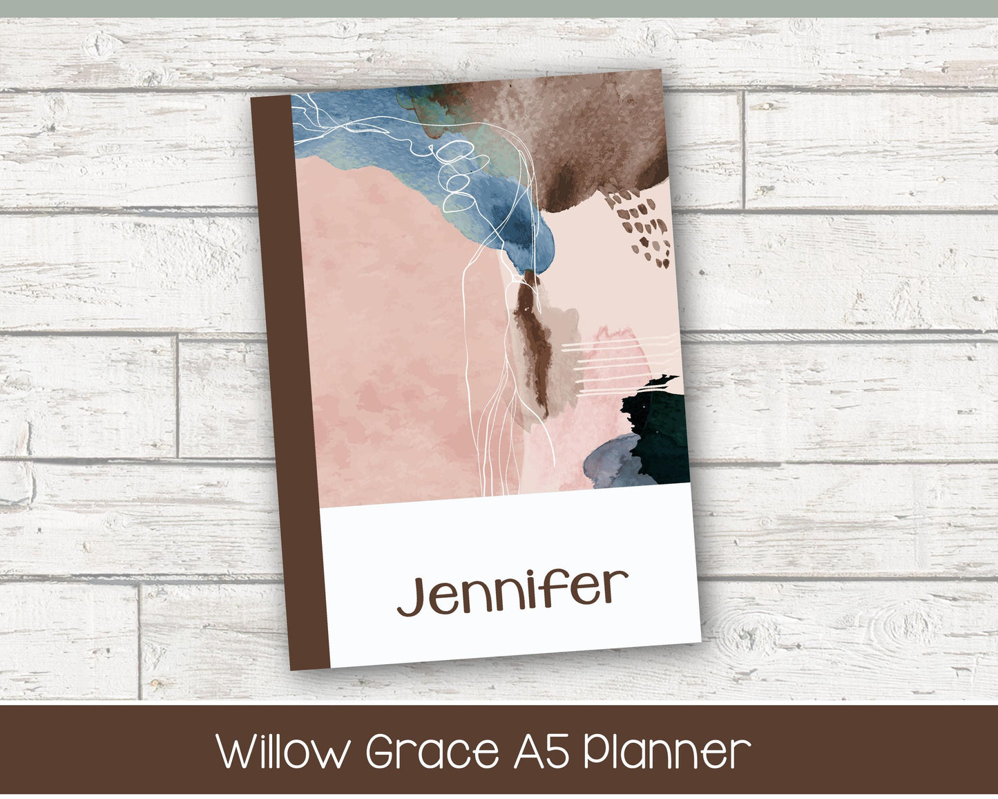 2026 Weekly Personalized Planner | Vertical Weekly Planner | Lined Layout | Blush & Ink