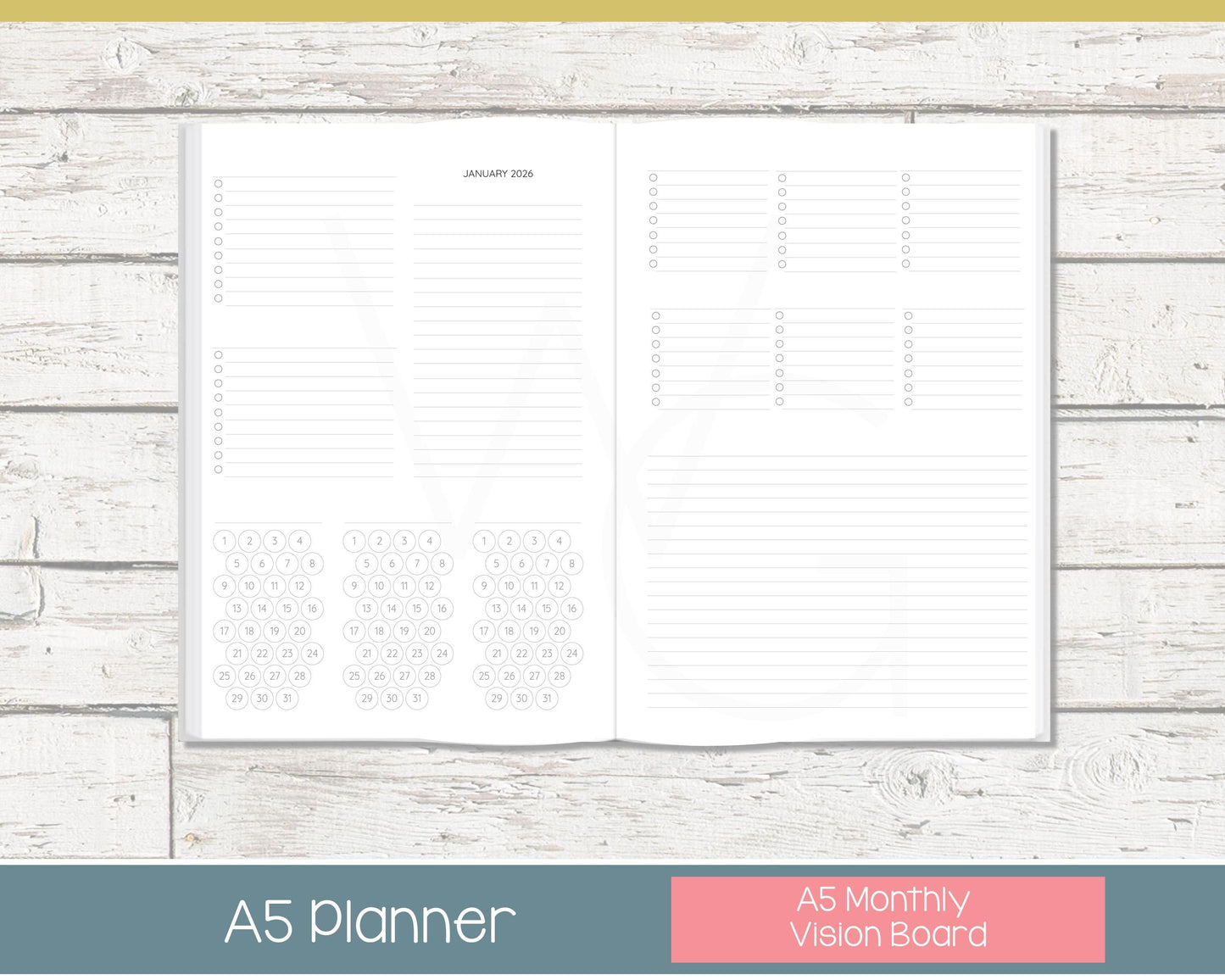 2026 Weekly Personalized Planner | Productivity Weekly Planner | Lined Layout | Chevron Rainbow