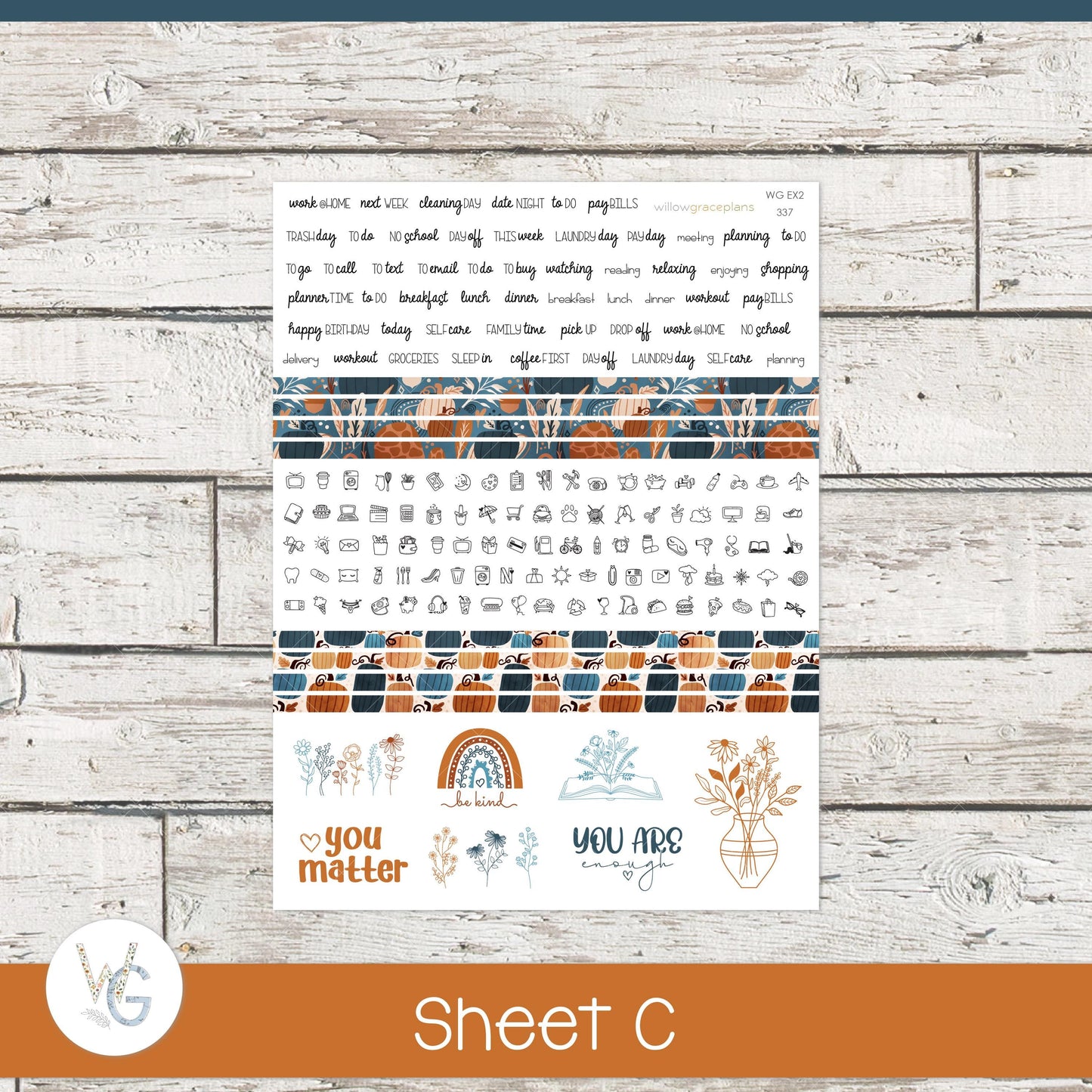 Willow Grace Planner Stickers - Daily Planner Stickers | WGD-337