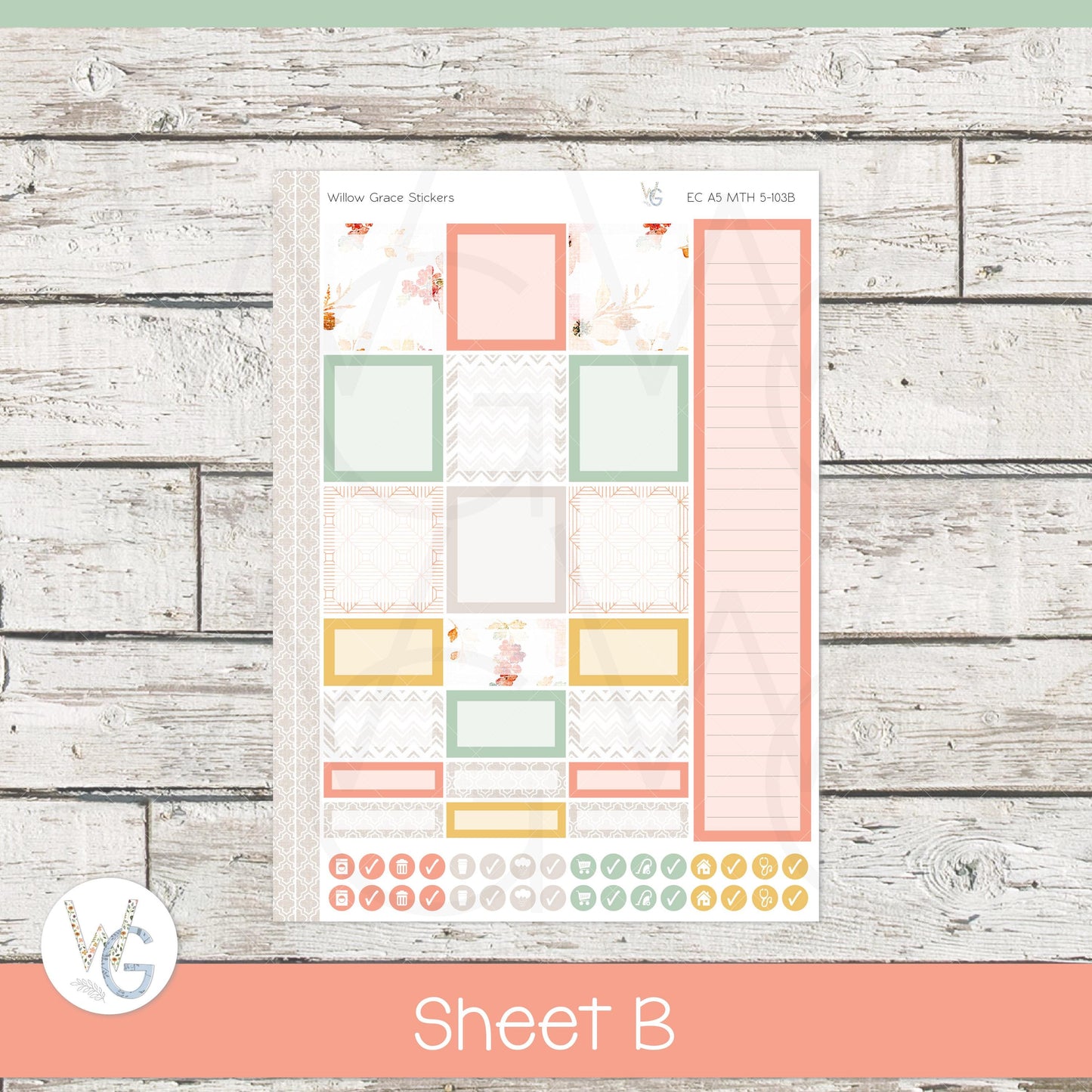 EC A5 Monthly Planner Stickers β’ ECM5-103