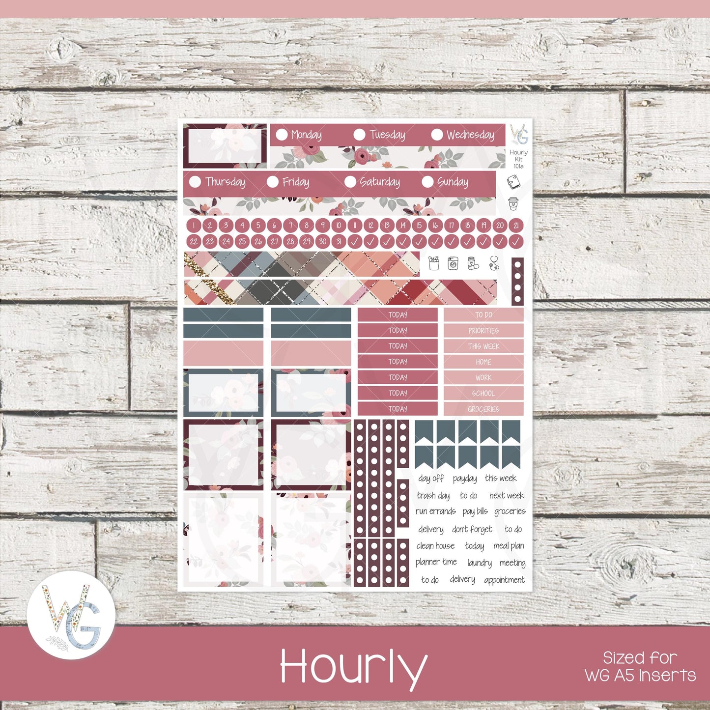 WG A5 Weekly Planner Stickers β’ WGW5-101