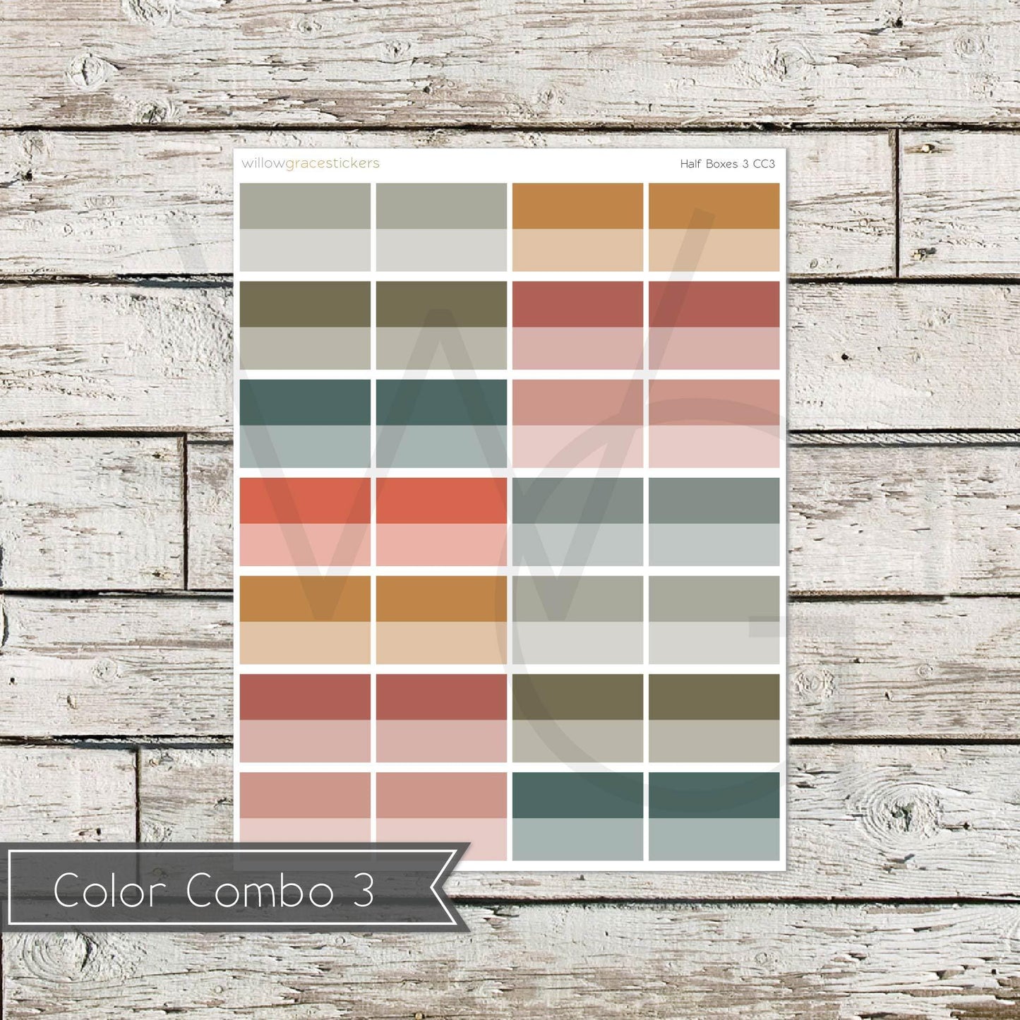 Half Boxes • Functional Planner Stickers (HB3)