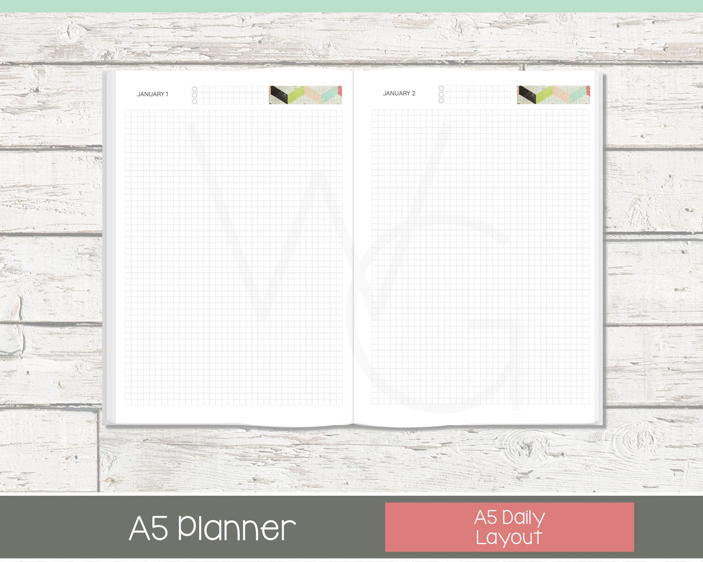 2026 Complete Personalized Planner | Month, Week, Day Planner | Grid Layout | Shabby Chevron