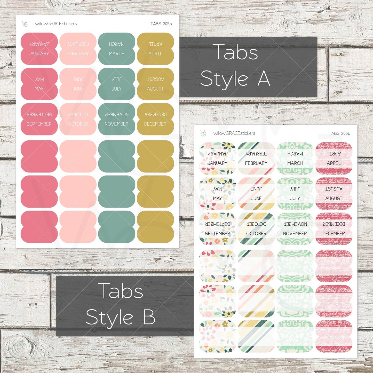 Planner Tabs • Tab Stickers • Planner Stickers • TB-205