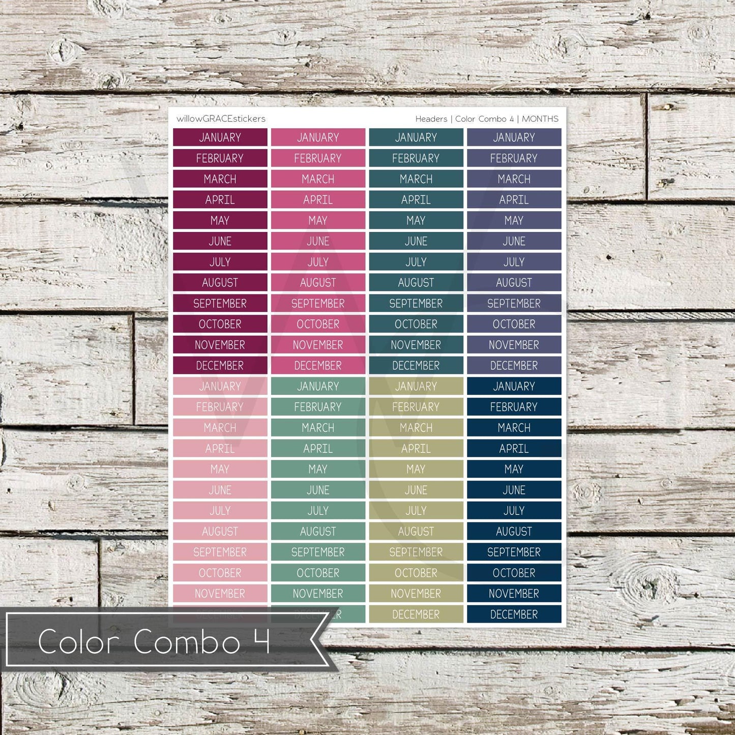 Planner Headers • Functional Planner Stickers • Months