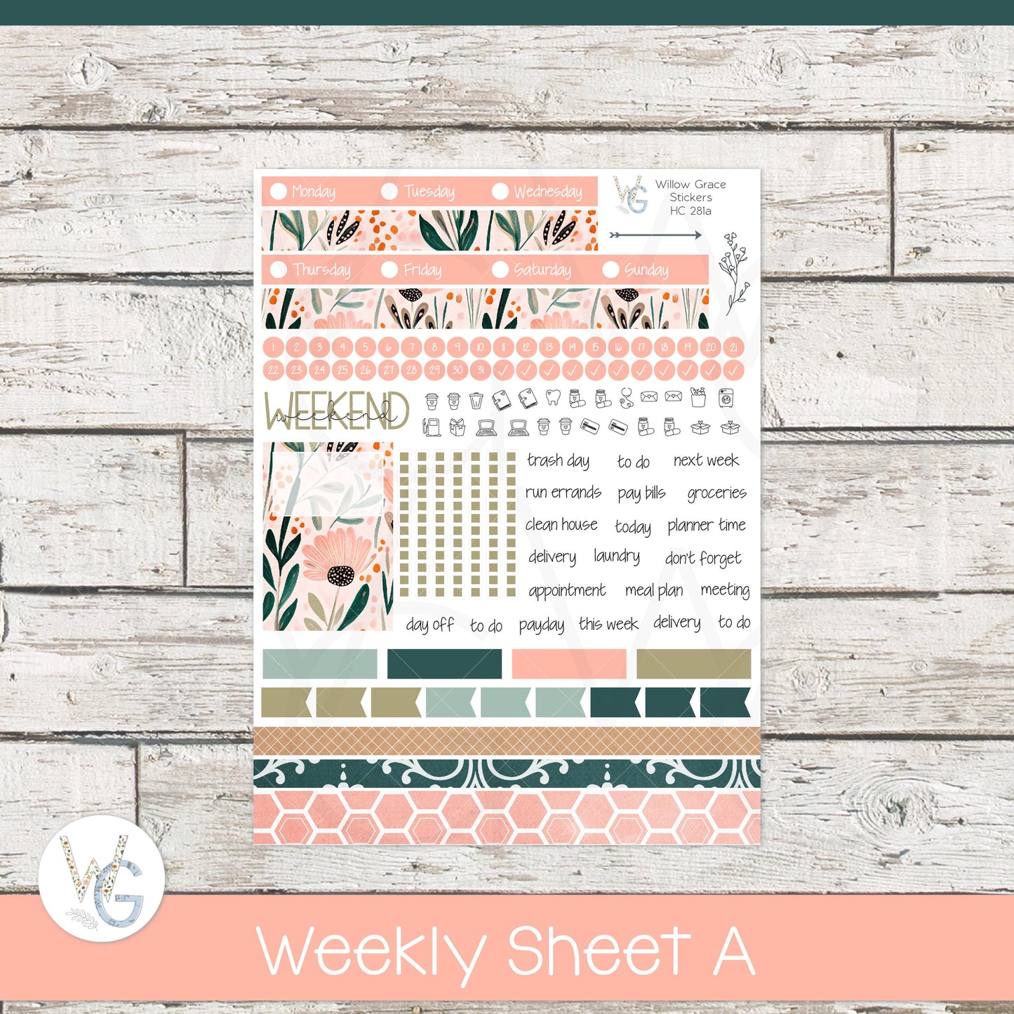 Hobonichi Cousin (A5) Weekly/Daily Sticker Kit β’ HW-281