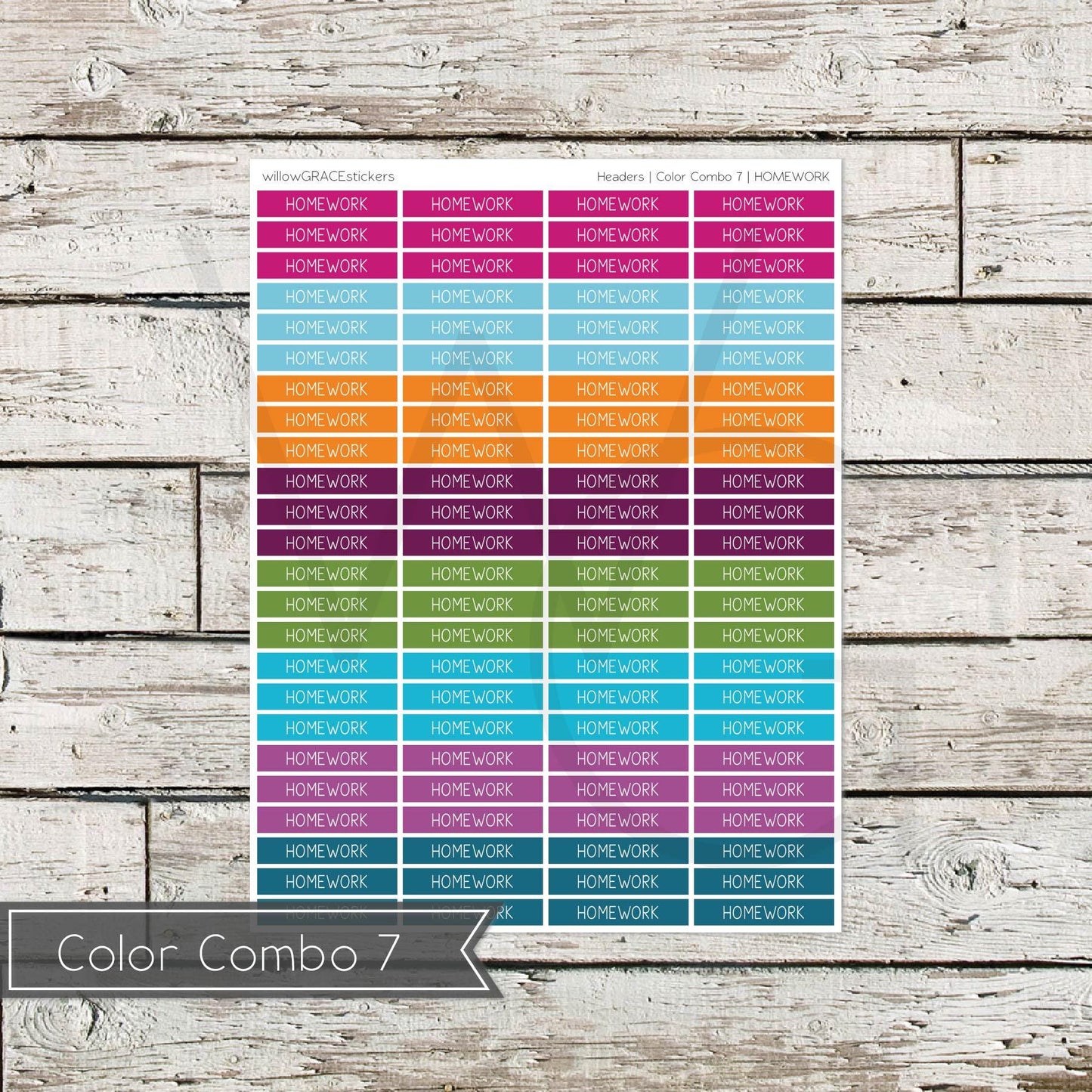Planner Headers • Functional Planner Stickers • Homework