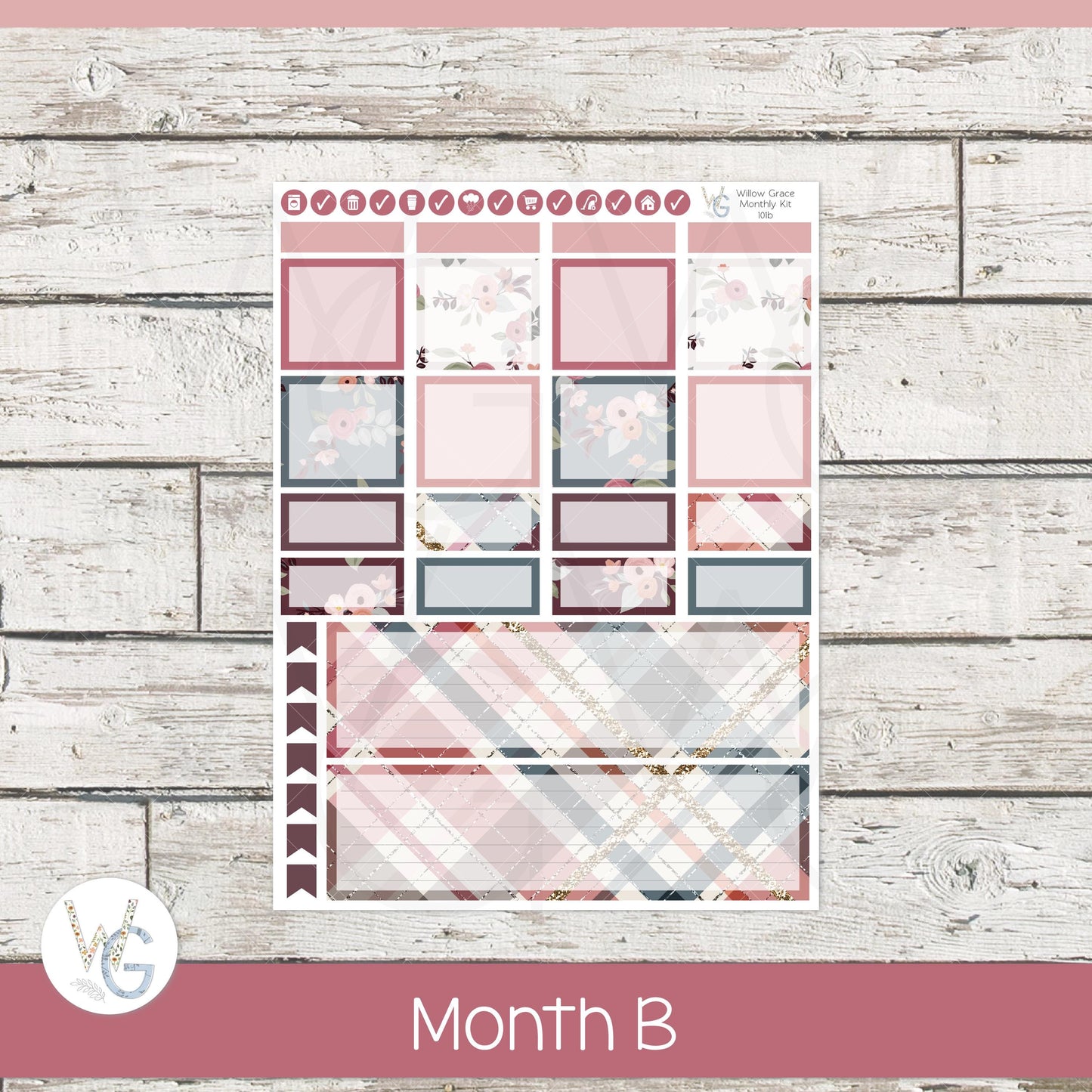 WG A5 Monthly Planner Stickers β’ WGM5-101
