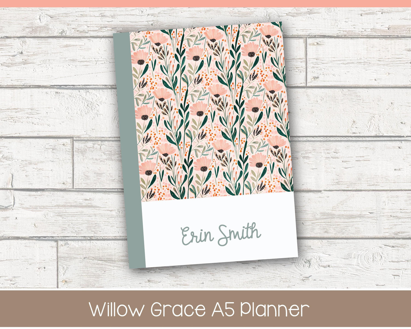 2026 Weekly Personalized Planner | Vertical Weekly Planner | Lined Layout | Cottage Bloom