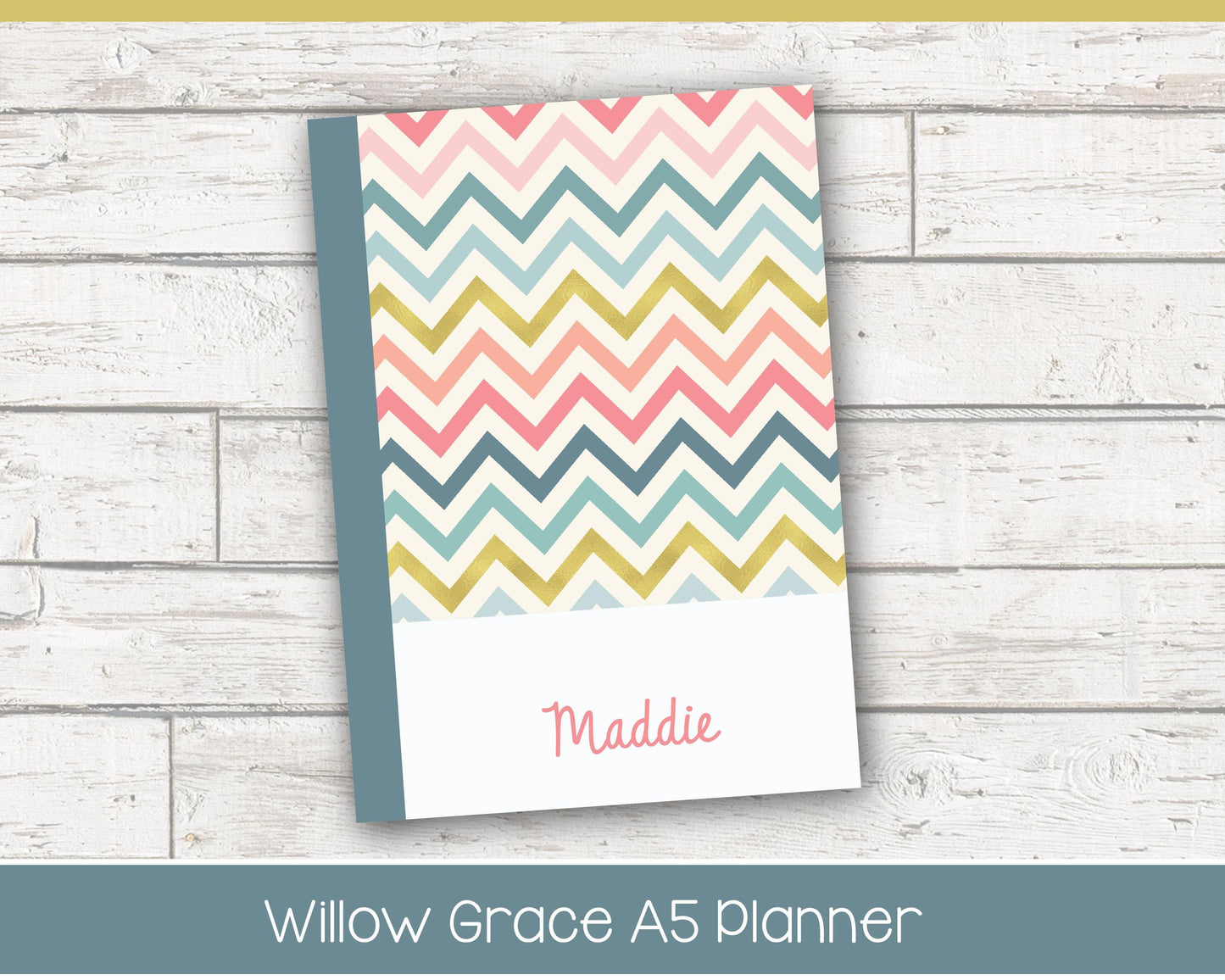 2026 Weekly Personalized Planner | Vertical Weekly Planner | Lined Layout | Chevron Rainbow
