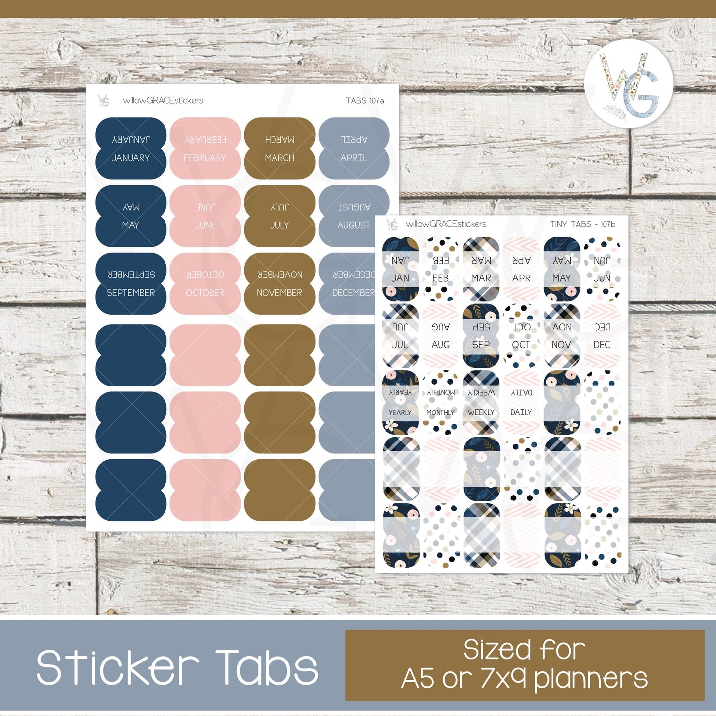 Planner Tabs • Tab Stickers • Planner Stickers • TB-107