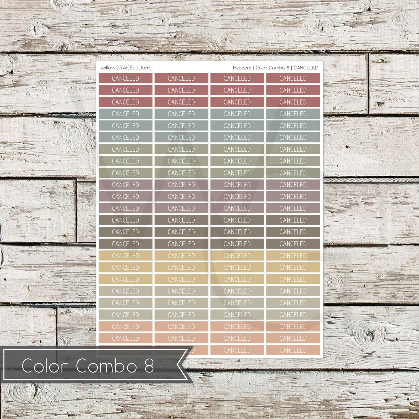 Planner Headers • Functional Planner Stickers • Canceled