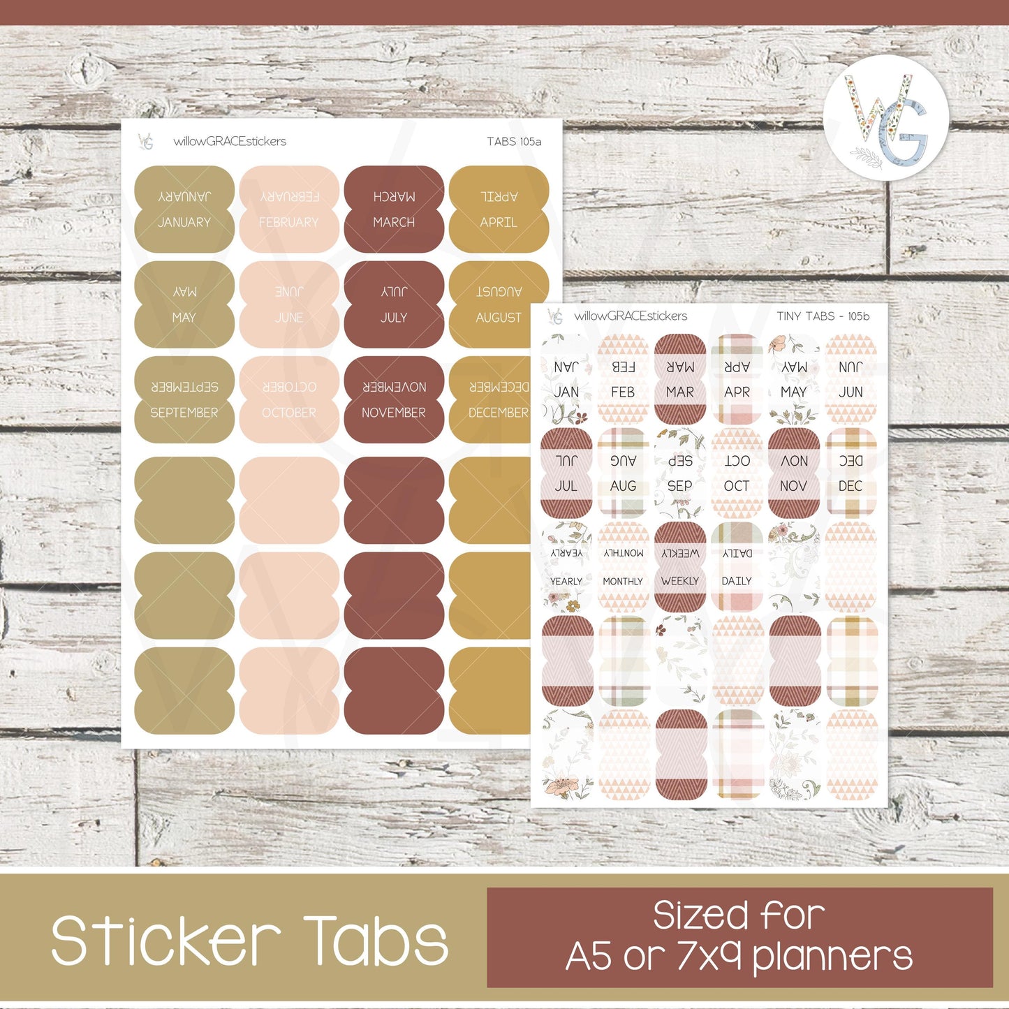 Planner Tabs • Tab Stickers • Planner Stickers • TB-105