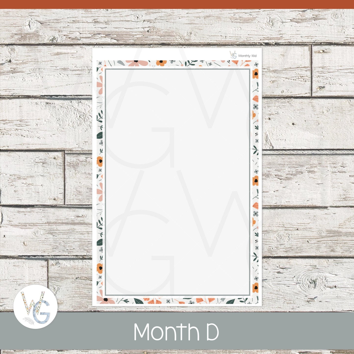 WG A5 Monthly Planner Stickers • WGM5-110