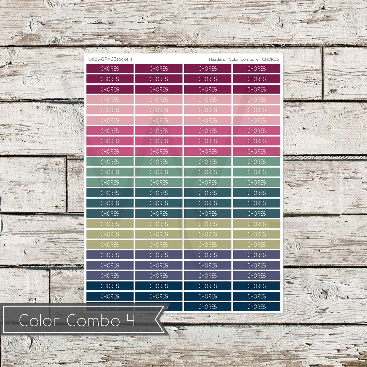 Planner Headers • Functional Planner Stickers • Chores