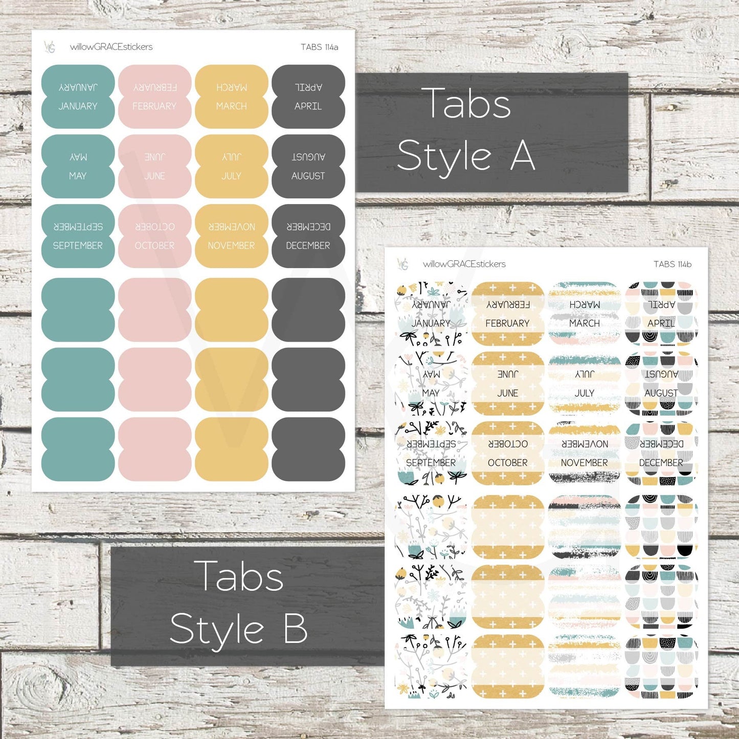 Planner Tabs • Tab Stickers • Planner Stickers • TB-114