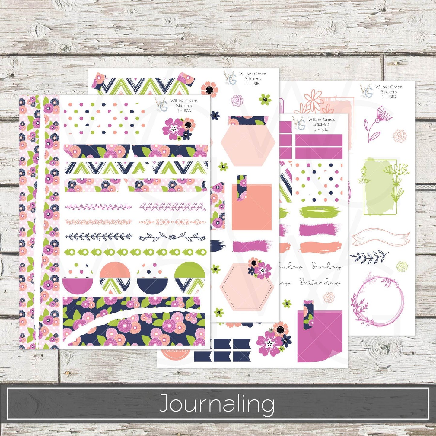 Journaling  Stickers • Planner Stickers • JOUR-181