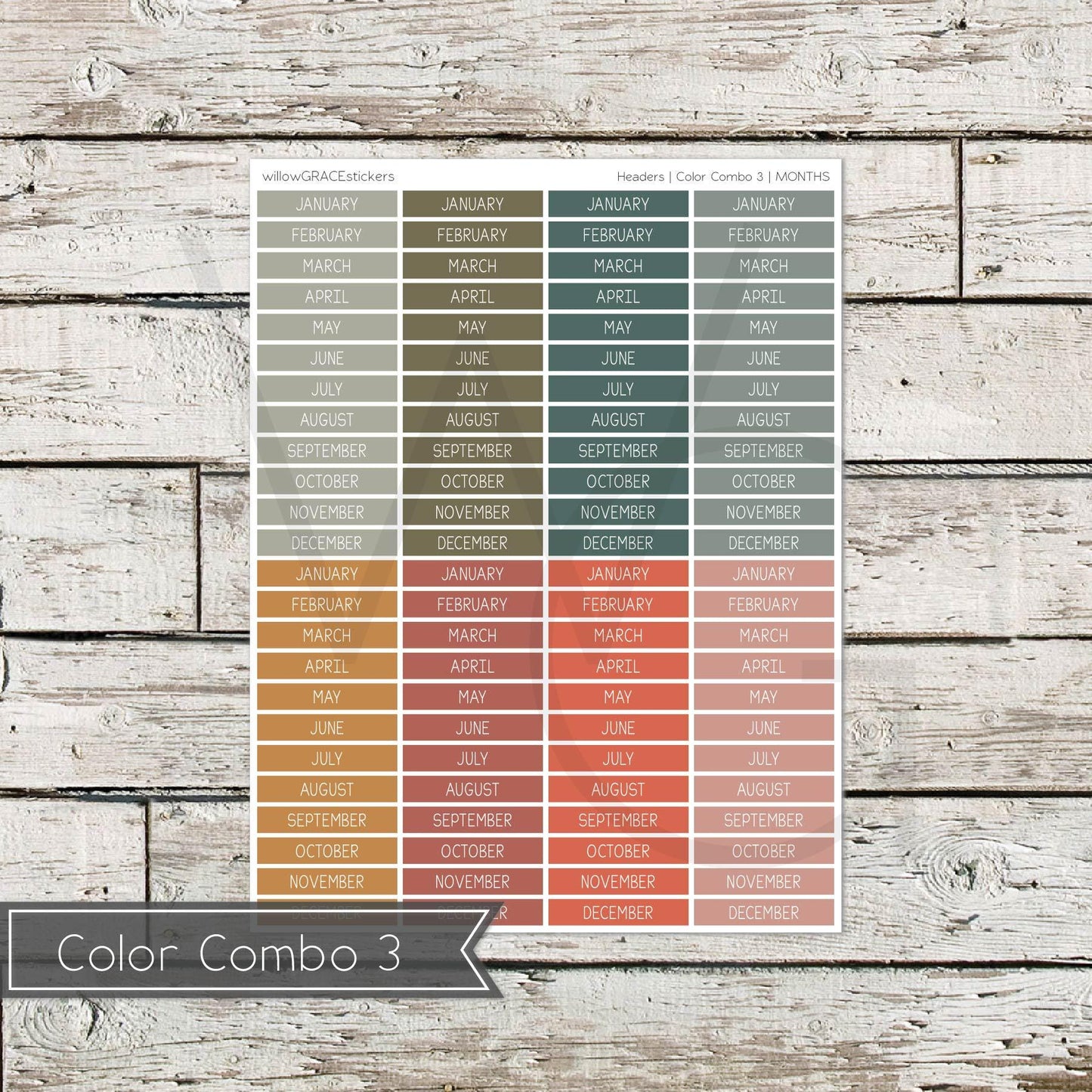 Planner Headers • Functional Planner Stickers • Months
