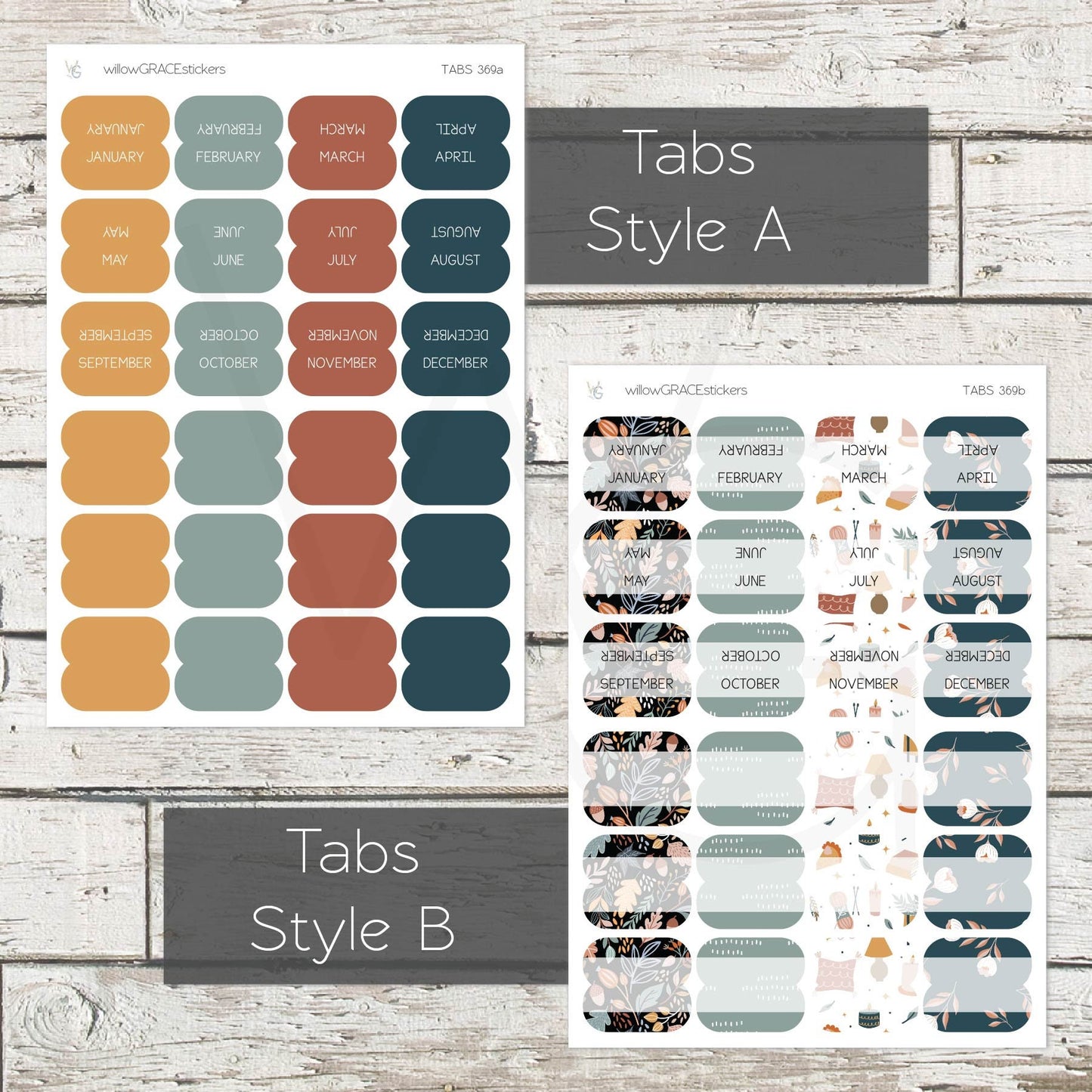 Planner Tabs • Tab Stickers • Planner Stickers • TB-369