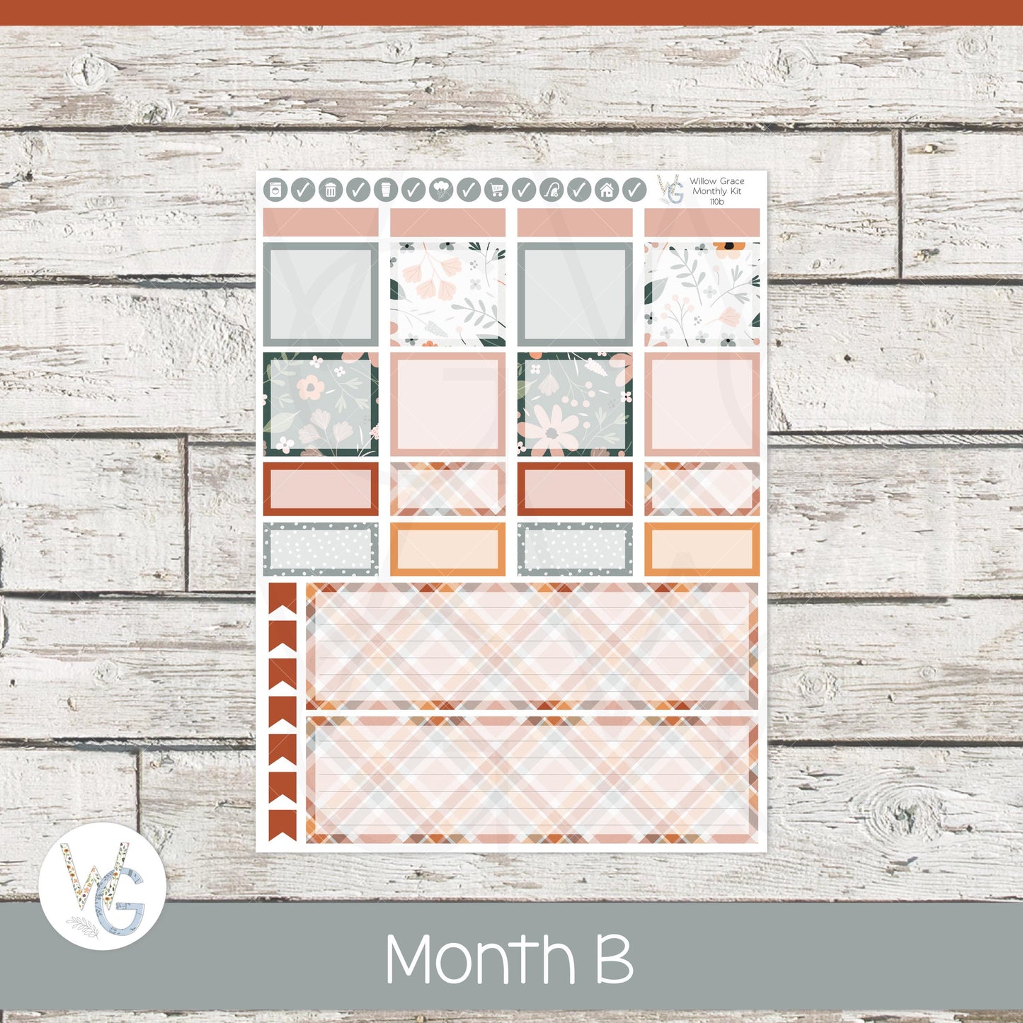 WG A5 Monthly Planner Stickers • WGM5-110