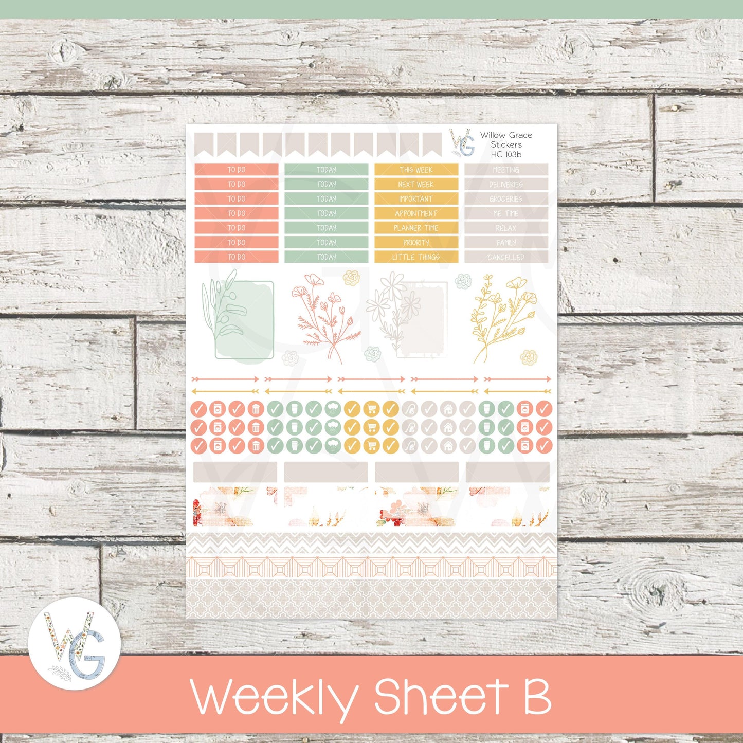 Hobonichi Cousin (A5) Weekly/Daily Sticker Kit • HW-103