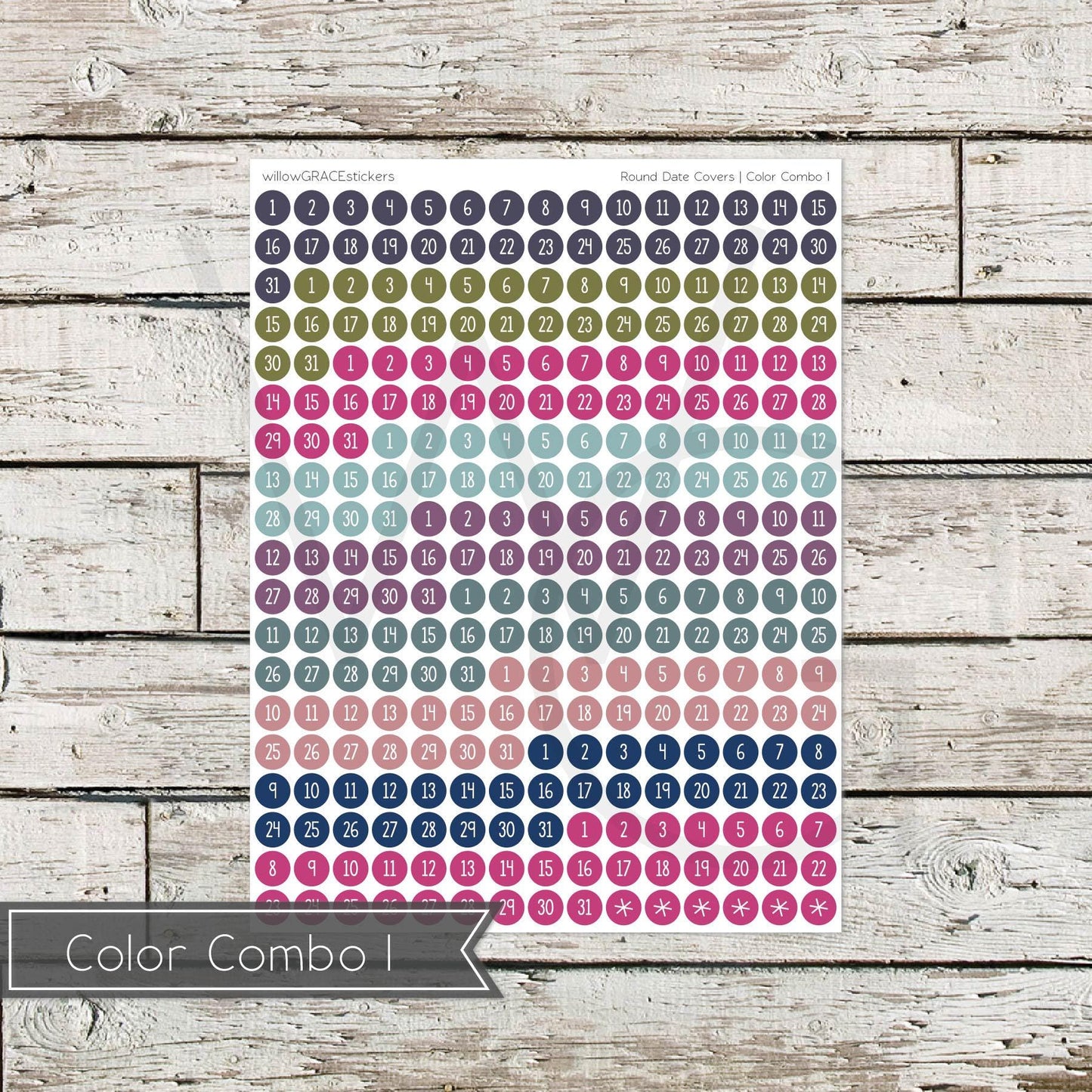 Round Date Covers • Functional Planner Stickers
