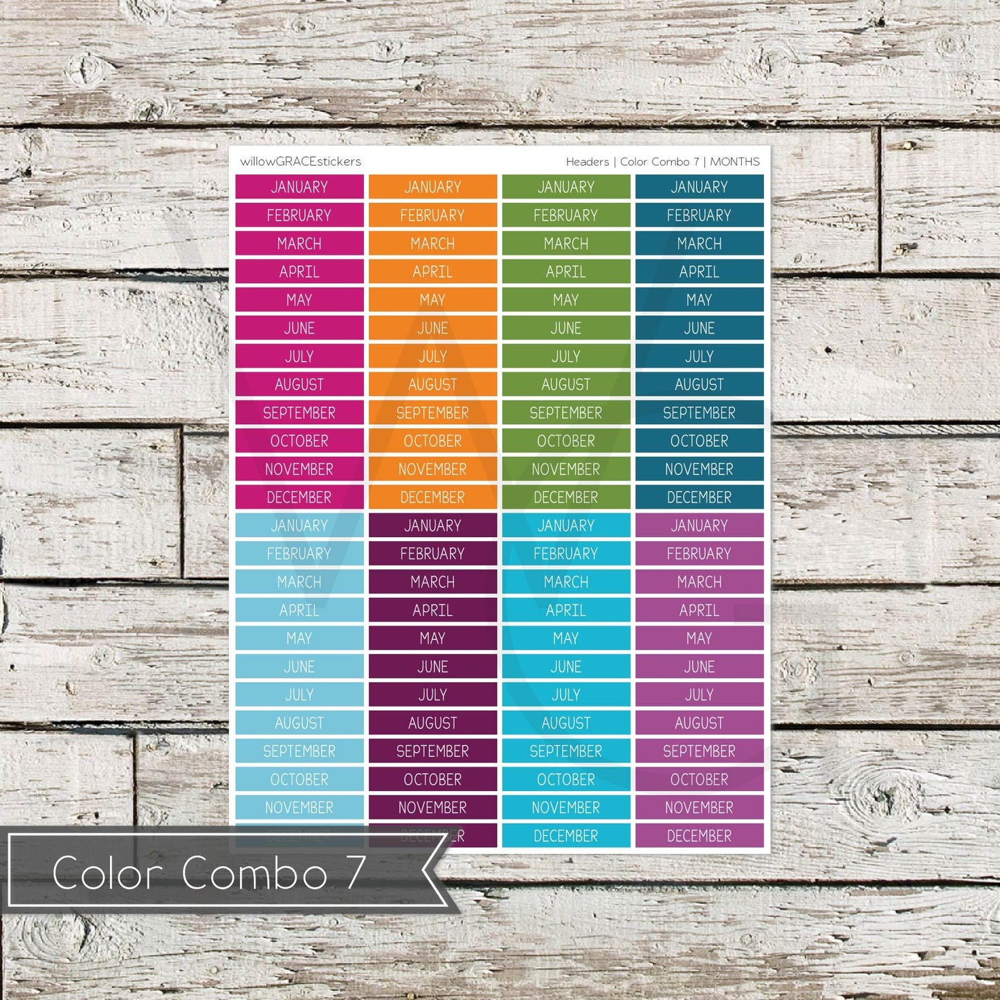 Planner Headers • Functional Planner Stickers • Months