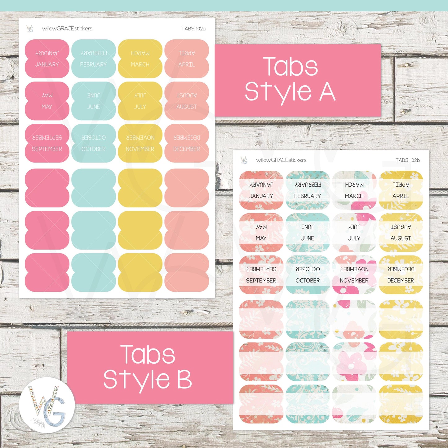 Planner Tabs • Tab Stickers • Planner Stickers • TB-102