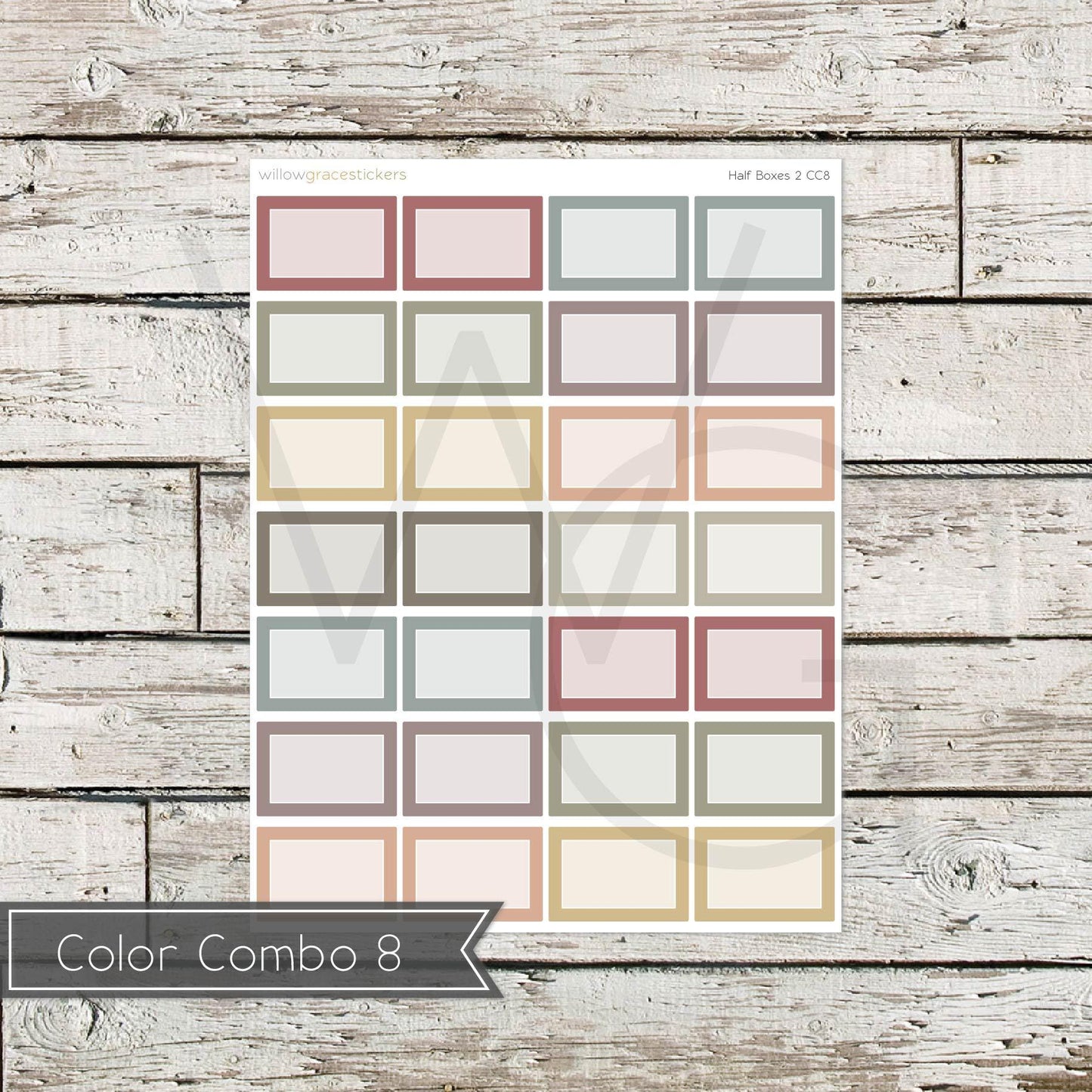 Half Boxes • Functional Planner Stickers (HB2)