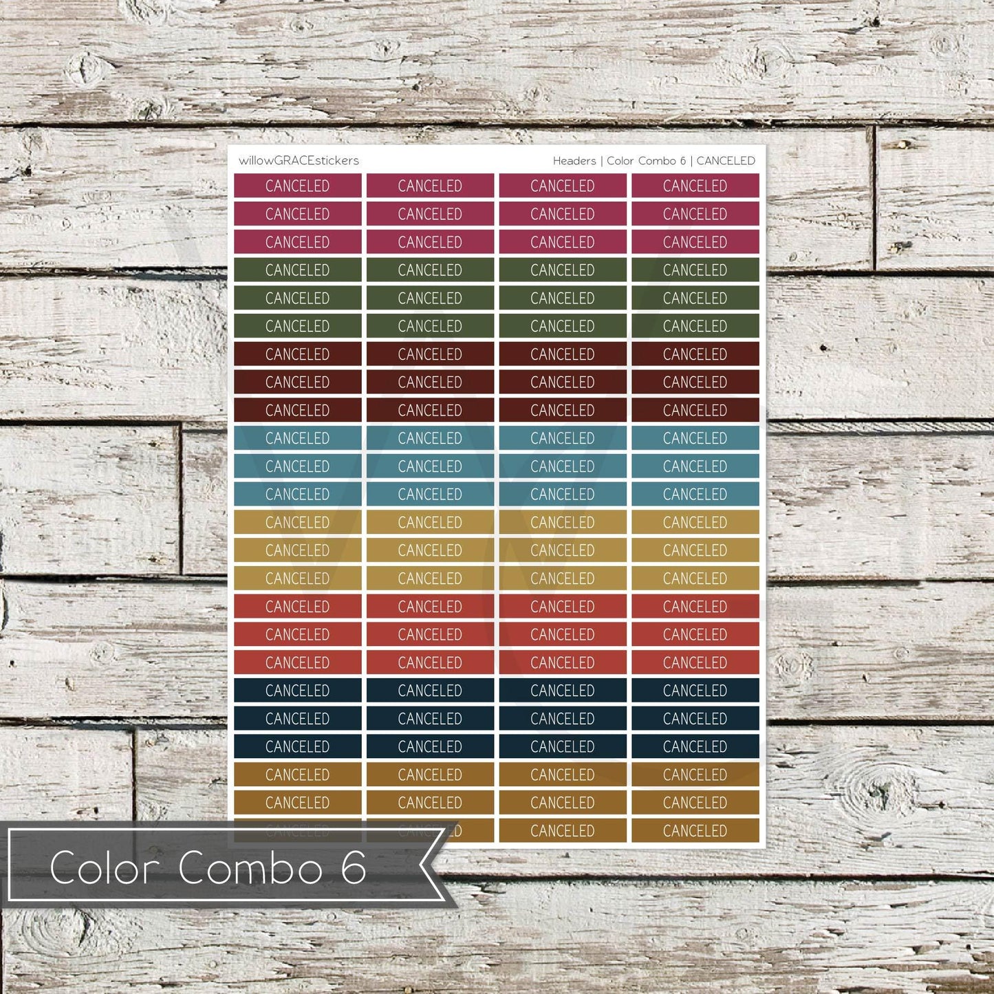 Planner Headers • Functional Planner Stickers • Canceled